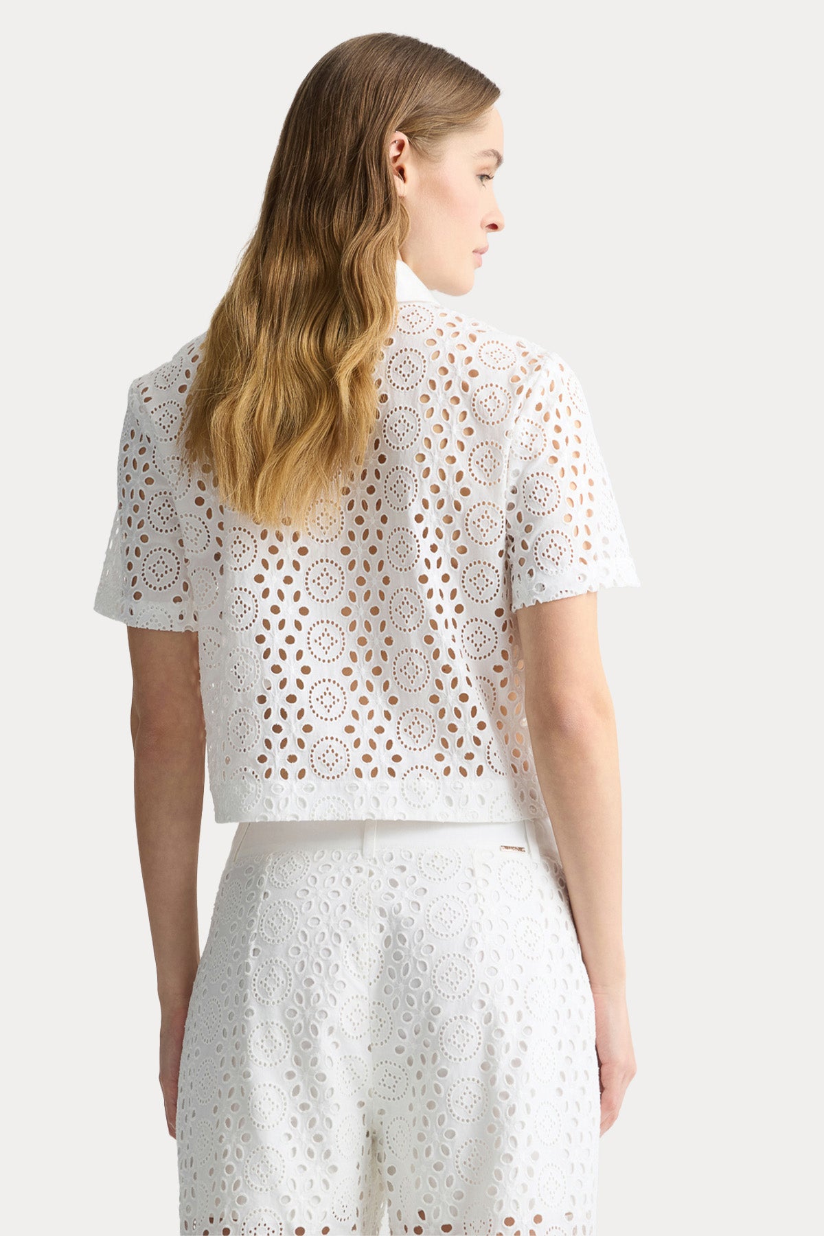 Liu Jo Lazer Kesim Nakışlı Crop Gömlek