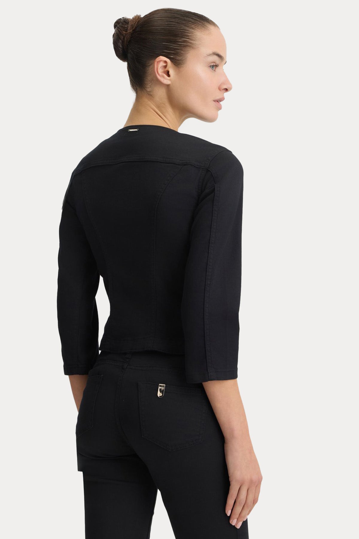 Liu Jo Slim Fit Nakış Örgü Detaylı Streç Denim Ceket