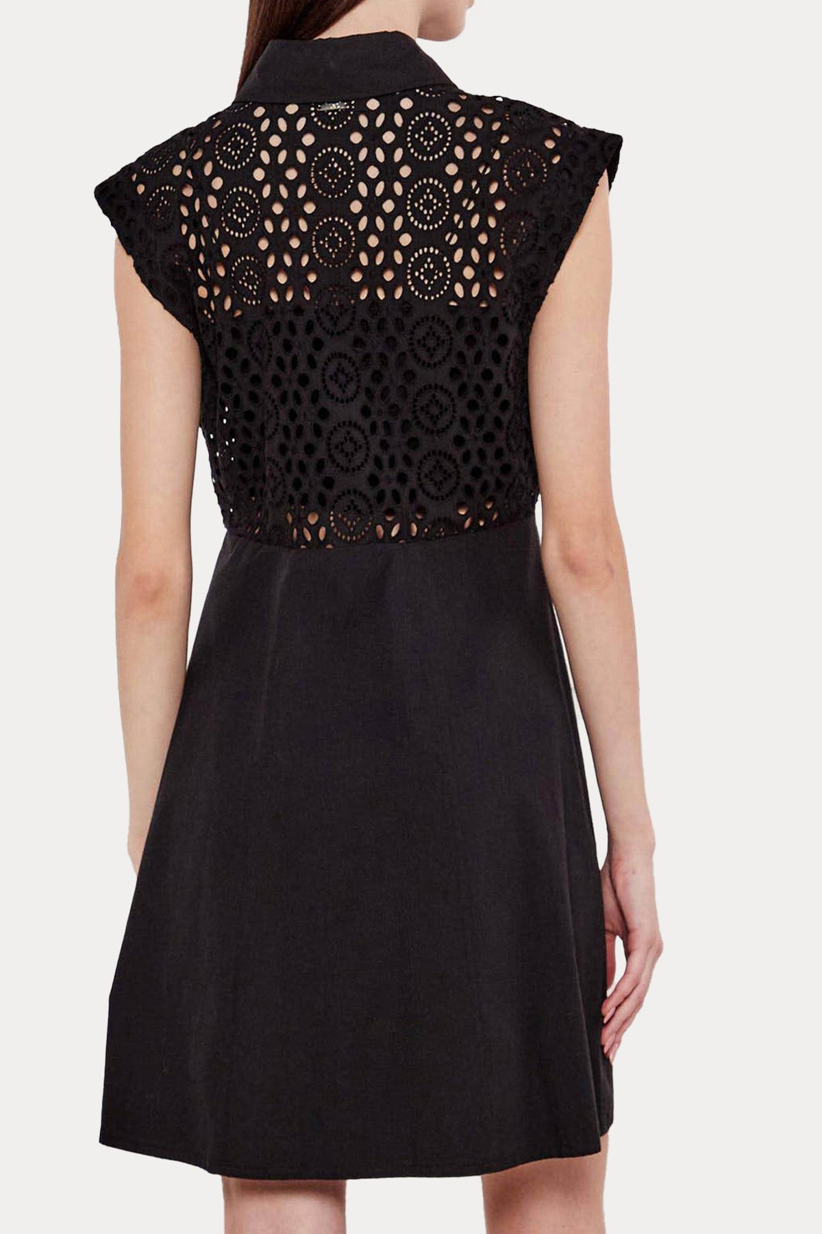 Liu Jo Lazer Kesim Nakışlı Mini Gömlek Elbise