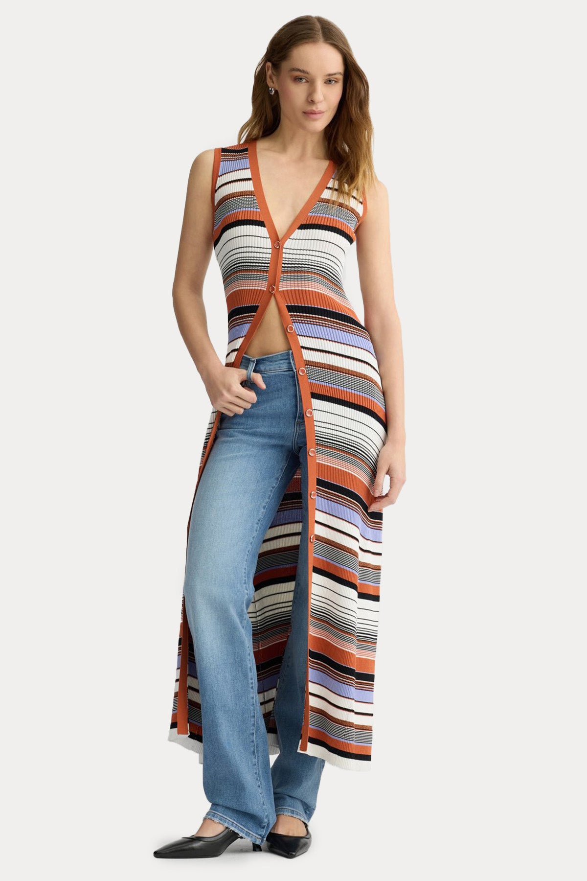 Liu Jo Slim Fit Örgü Maxi Gömlek Elbise