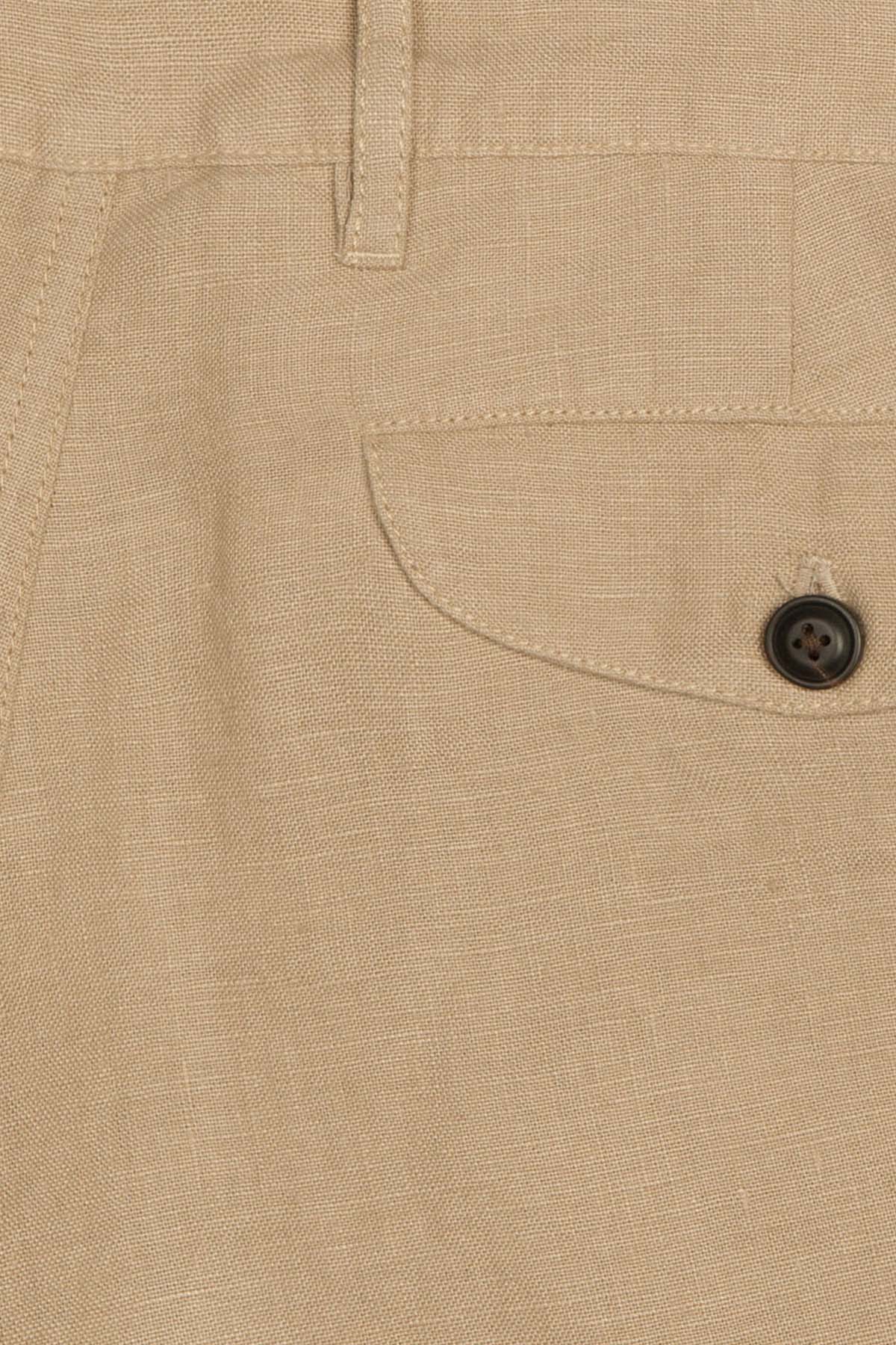 Bluemint Edmund Tapered Fit Yandan Cepli Keten Şort