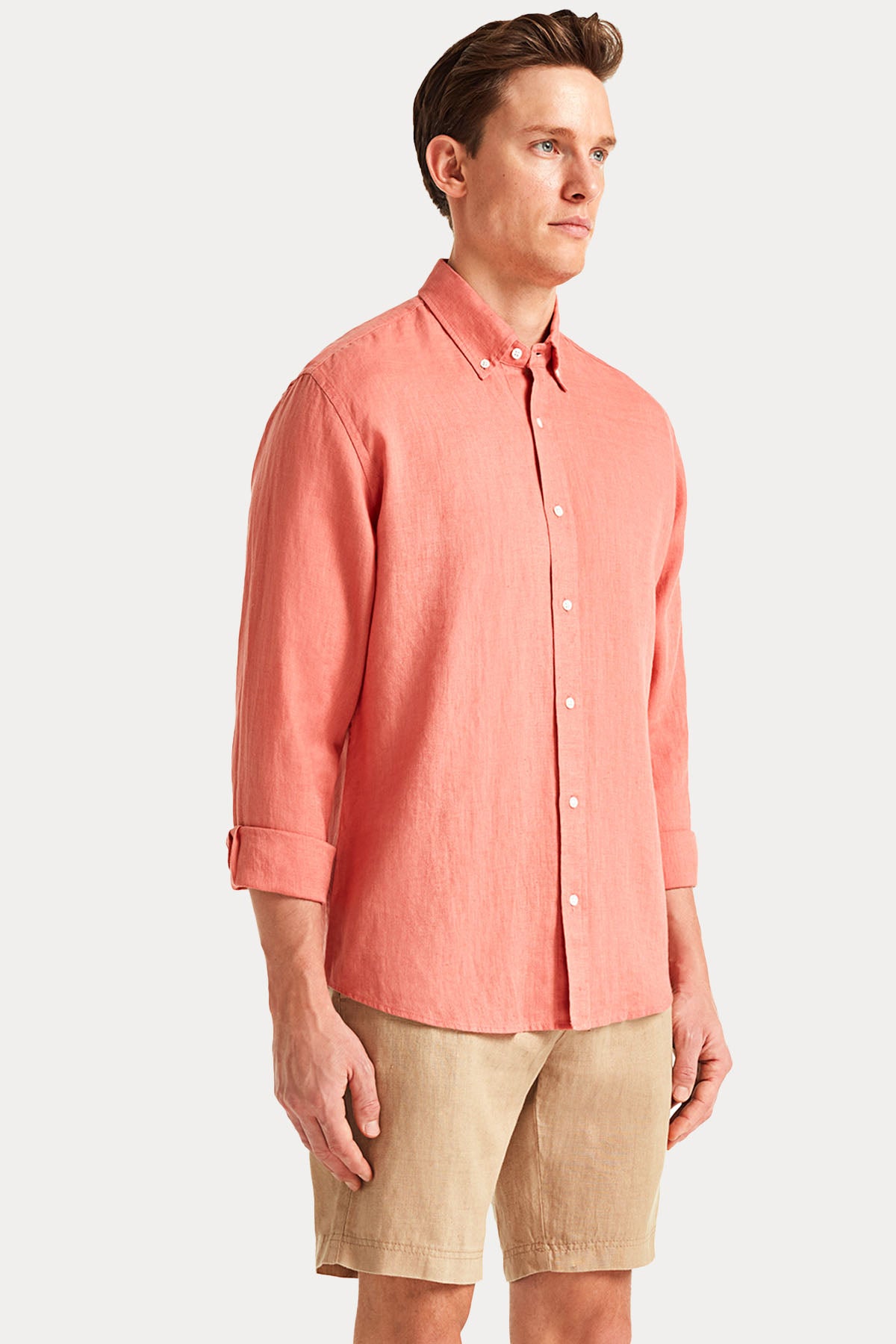 Bluemint Edmund Tapered Fit Yandan Cepli Keten Şort