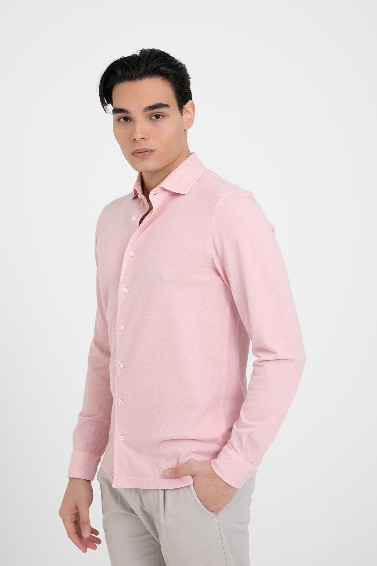 Gran Sasso Penye Kumaş Klasik Yaka Gömlek