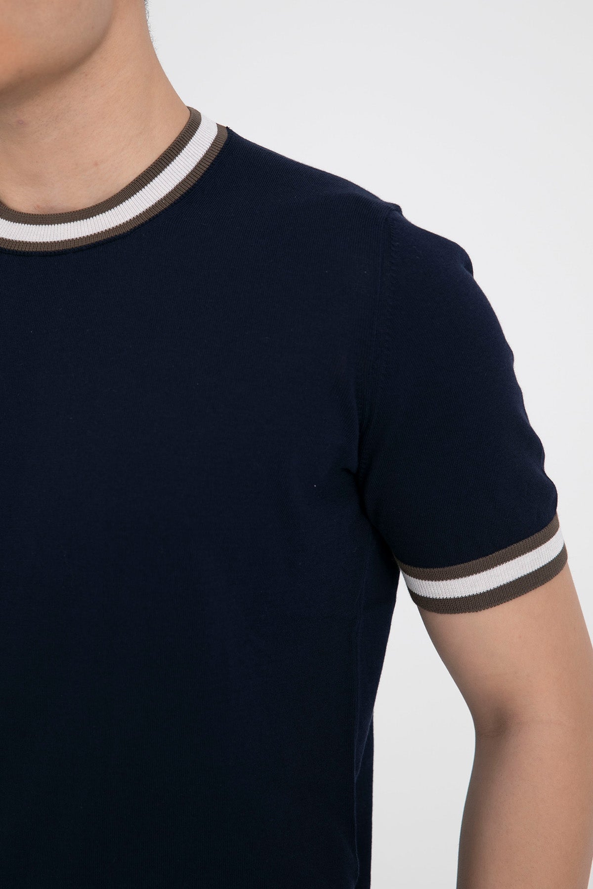 Gran Sasso Yuvarlak Yaka İnce Örgü Triko