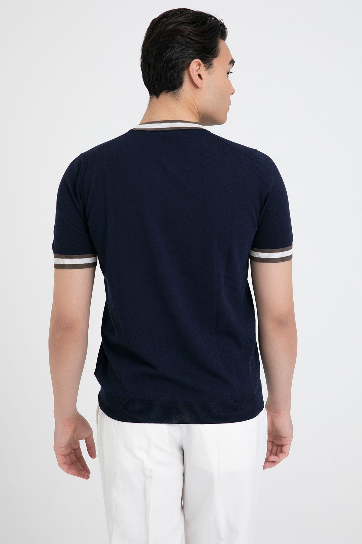 Gran Sasso Yuvarlak Yaka İnce Örgü Triko