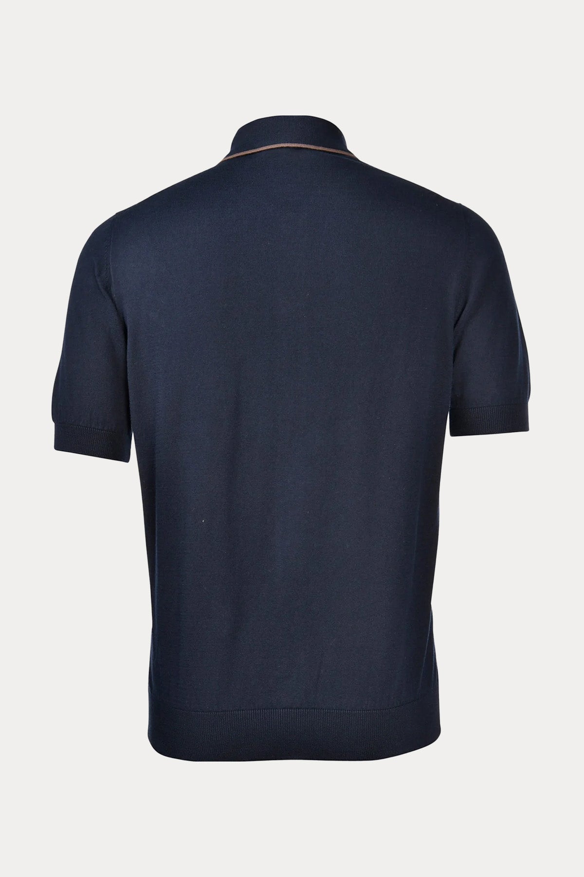 Gran Sasso Polo Yaka İnce Örgü Çizgili Triko Gömlek