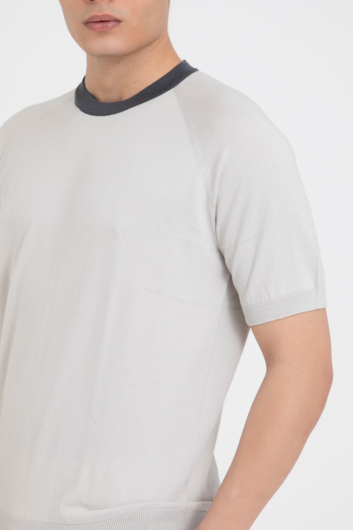 Gran Sasso Yuvarlak Yaka İnce Örgü Triko