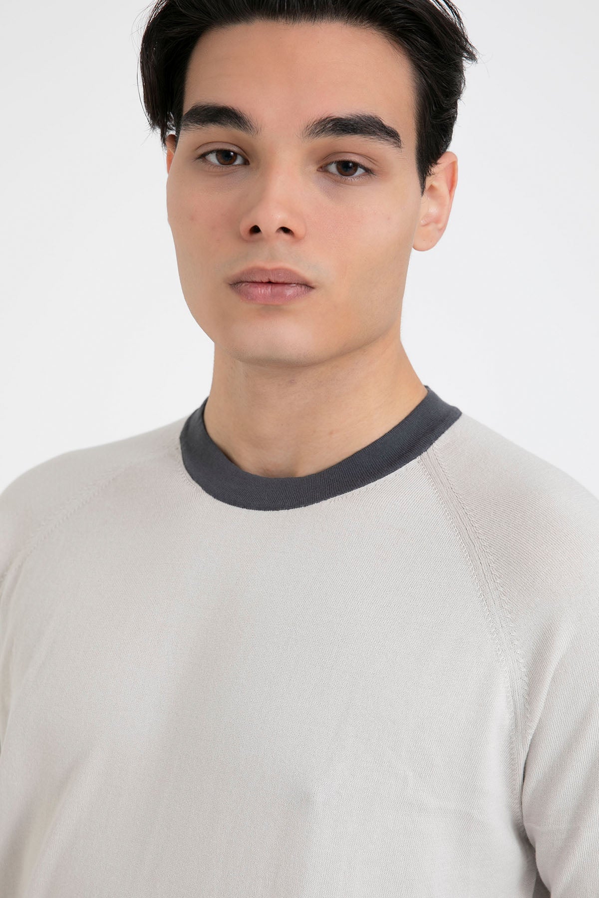 Gran Sasso Yuvarlak Yaka İnce Örgü Triko