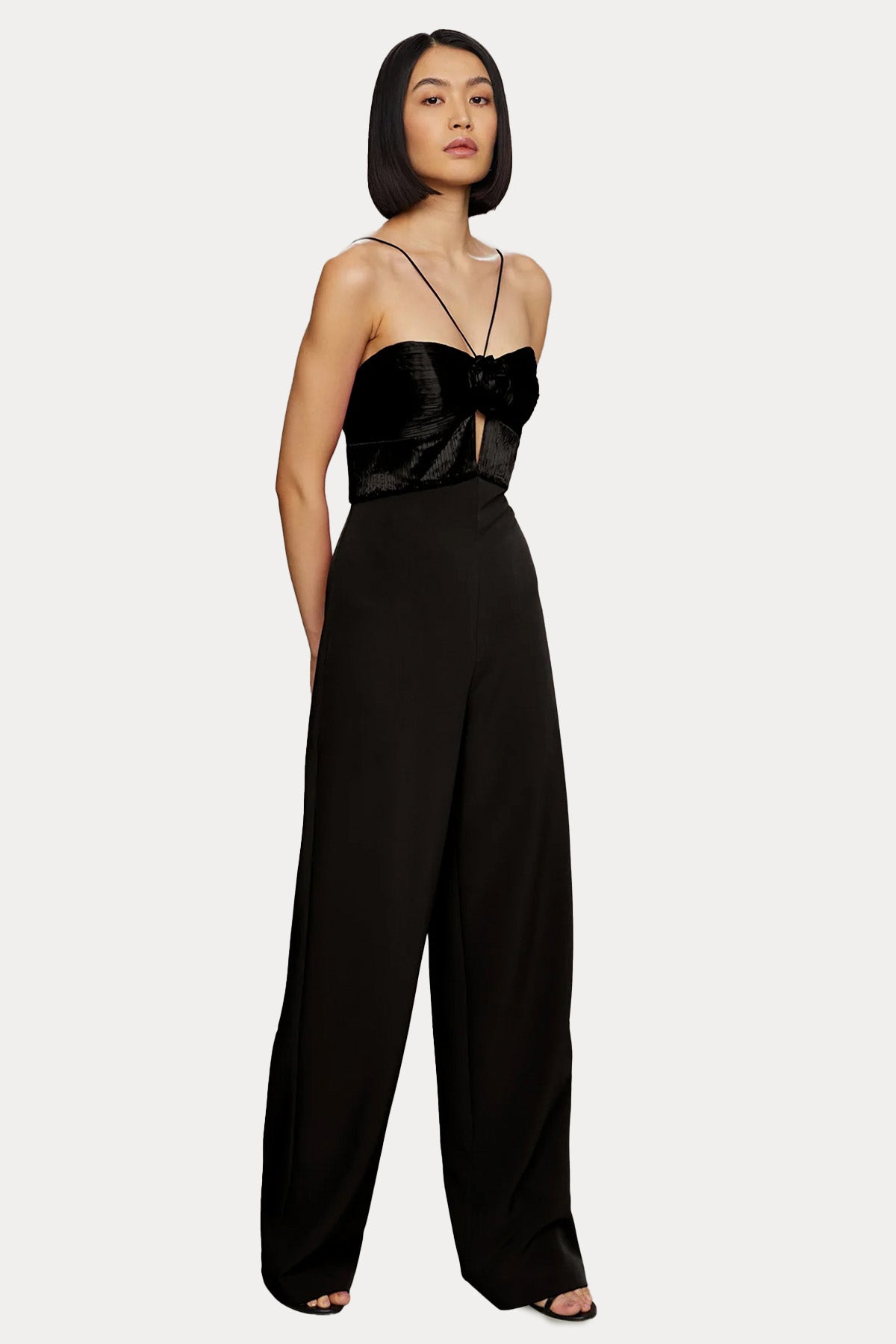 Amur Askılı Straplez Yaka Streç Abiye Tulum