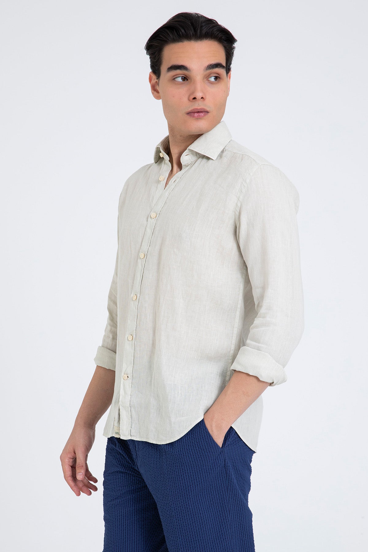 Tintoria Mattei Relaxed Fit Keten Gömlek