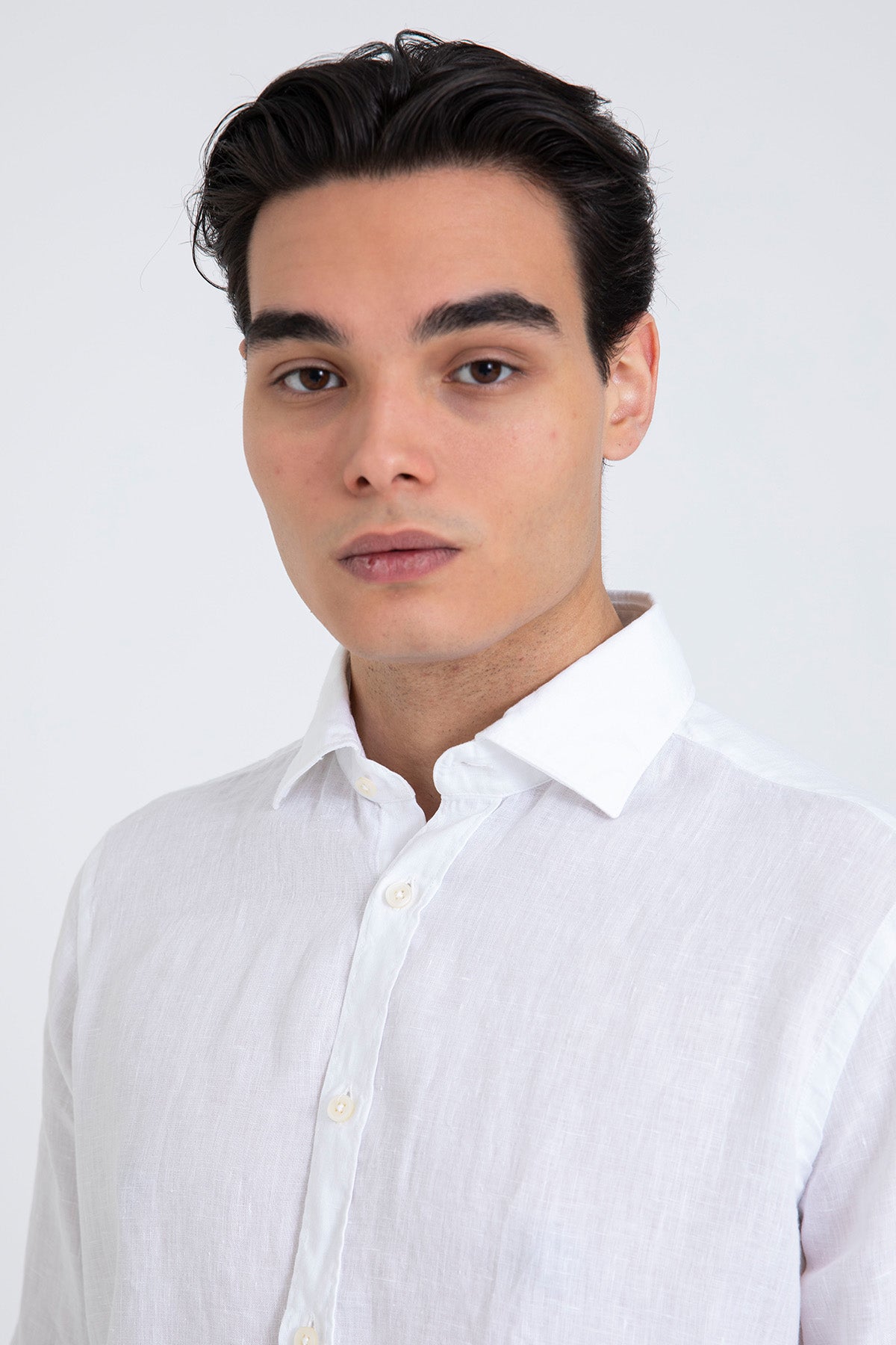 Tintoria Mattei Klasik Yaka Keten Gömlek