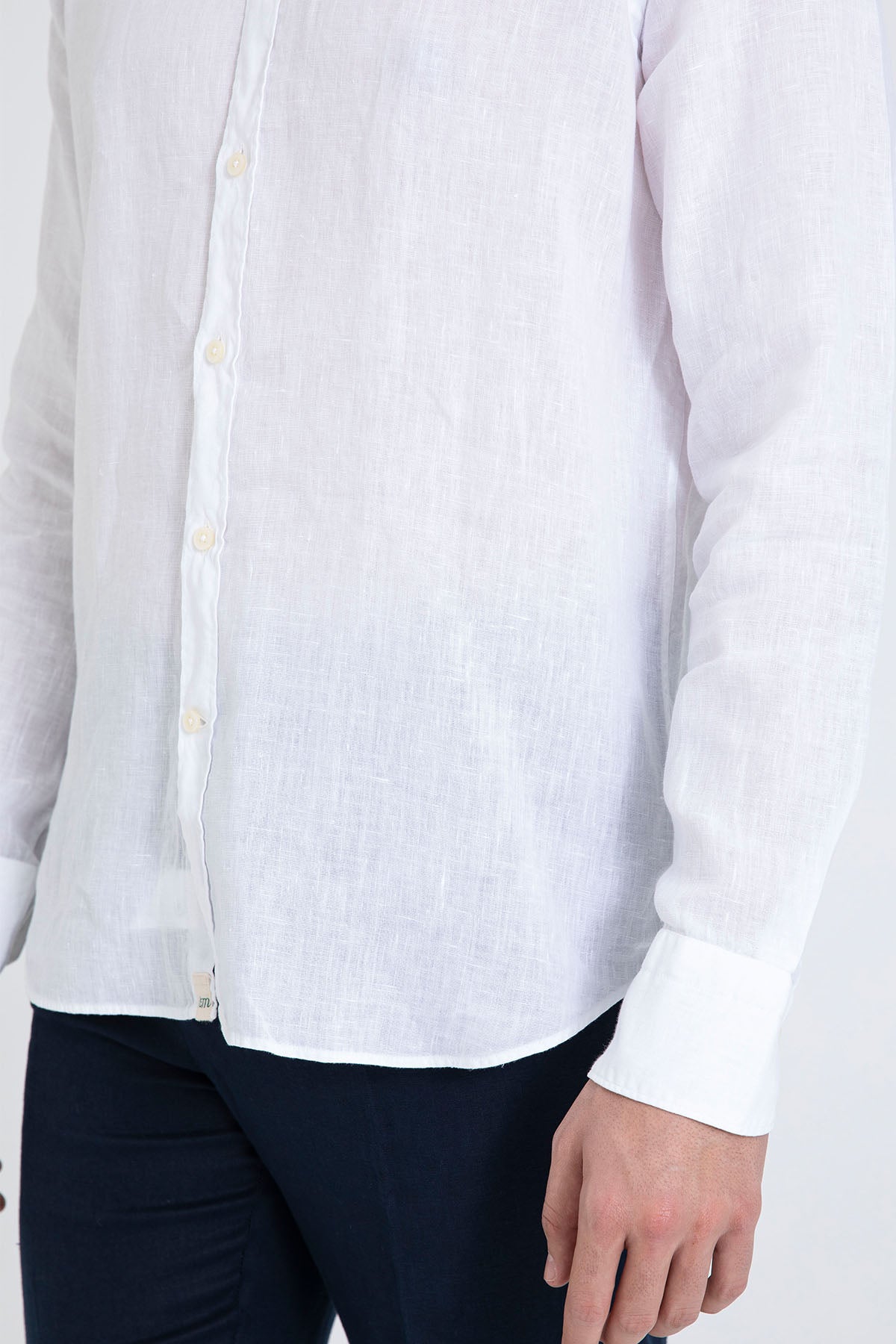 Tintoria Mattei Klasik Yaka Keten Gömlek