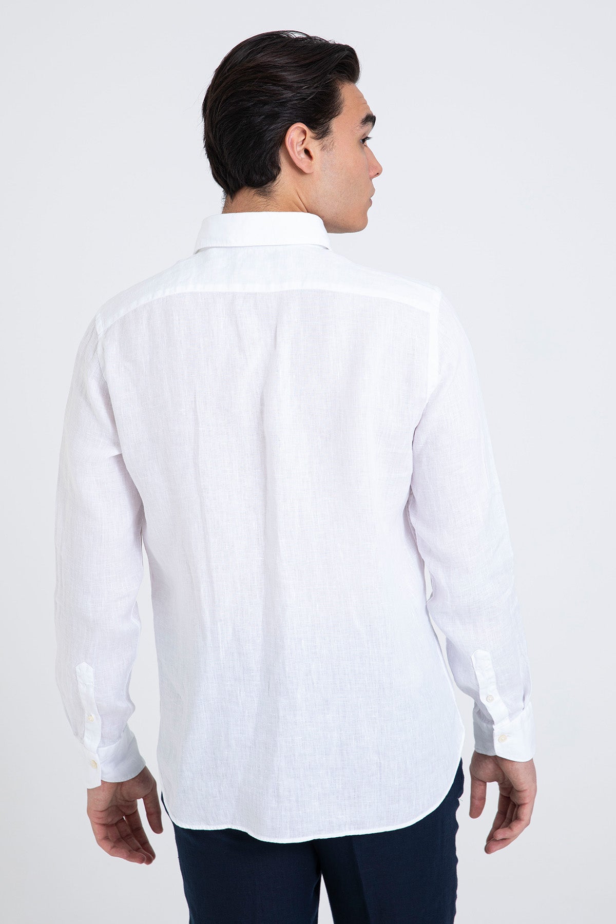 Tintoria Mattei Klasik Yaka Keten Gömlek