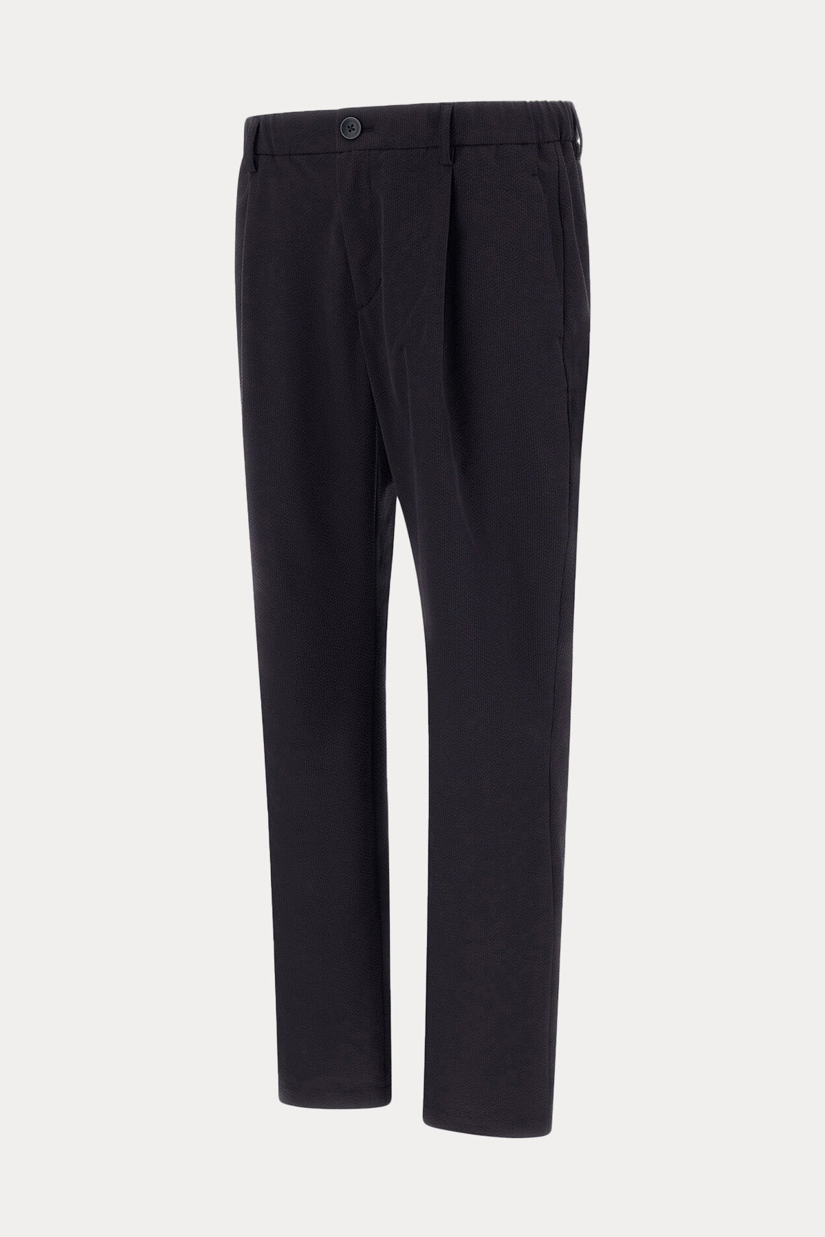 Herno Regular Fit Dokulu Kumaş Tek Pile Beli Lastikli Pantolon