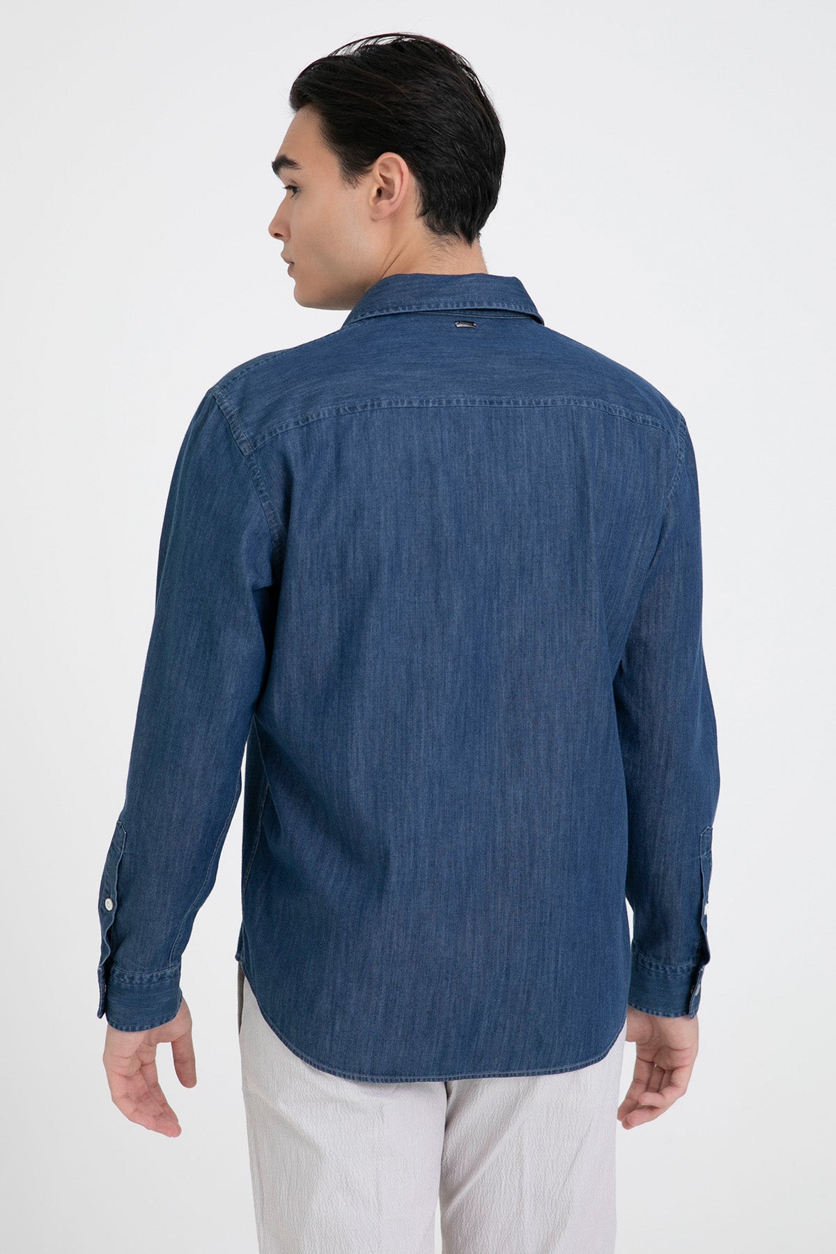 Herno Cep Detaylı Klasik Yaka Denim Gömlek-Gömlek-Libas