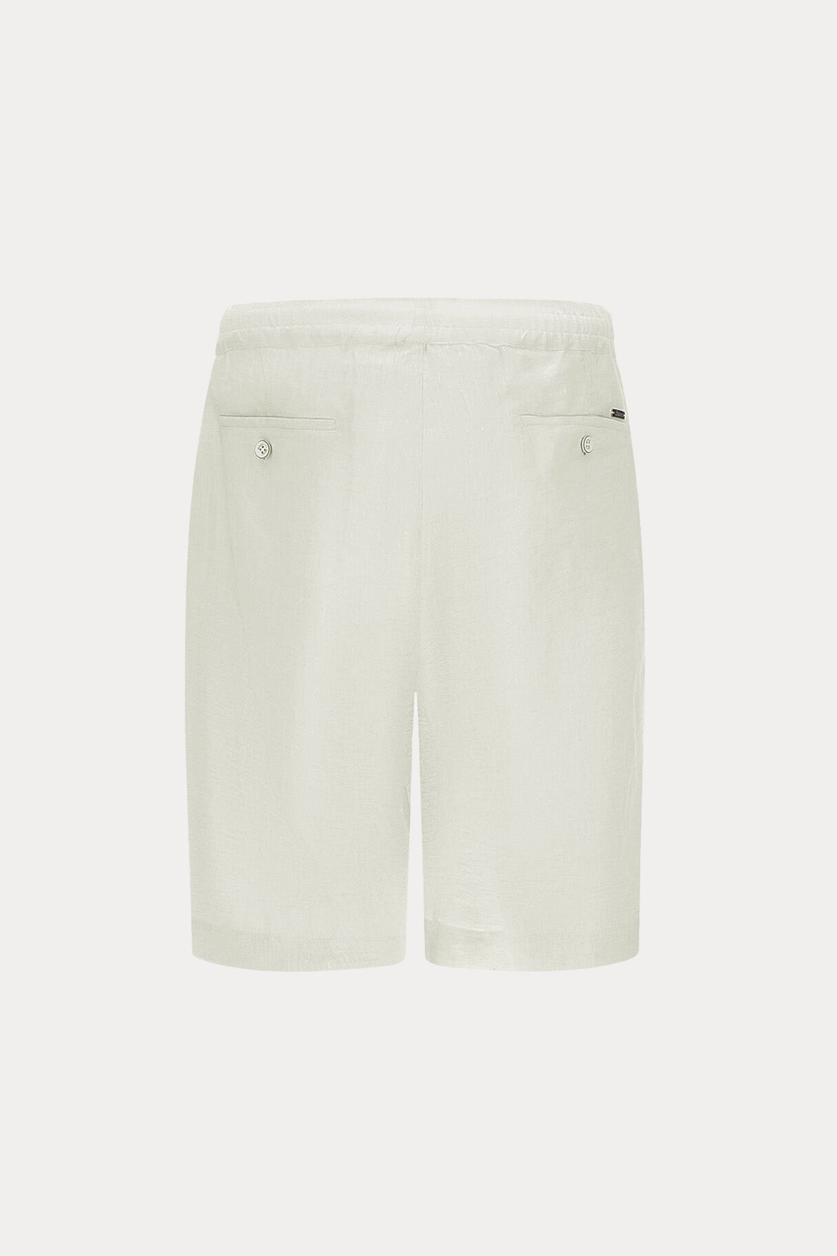 Herno Regular Fit Tek Pile Beli Lastikli Keten Şort