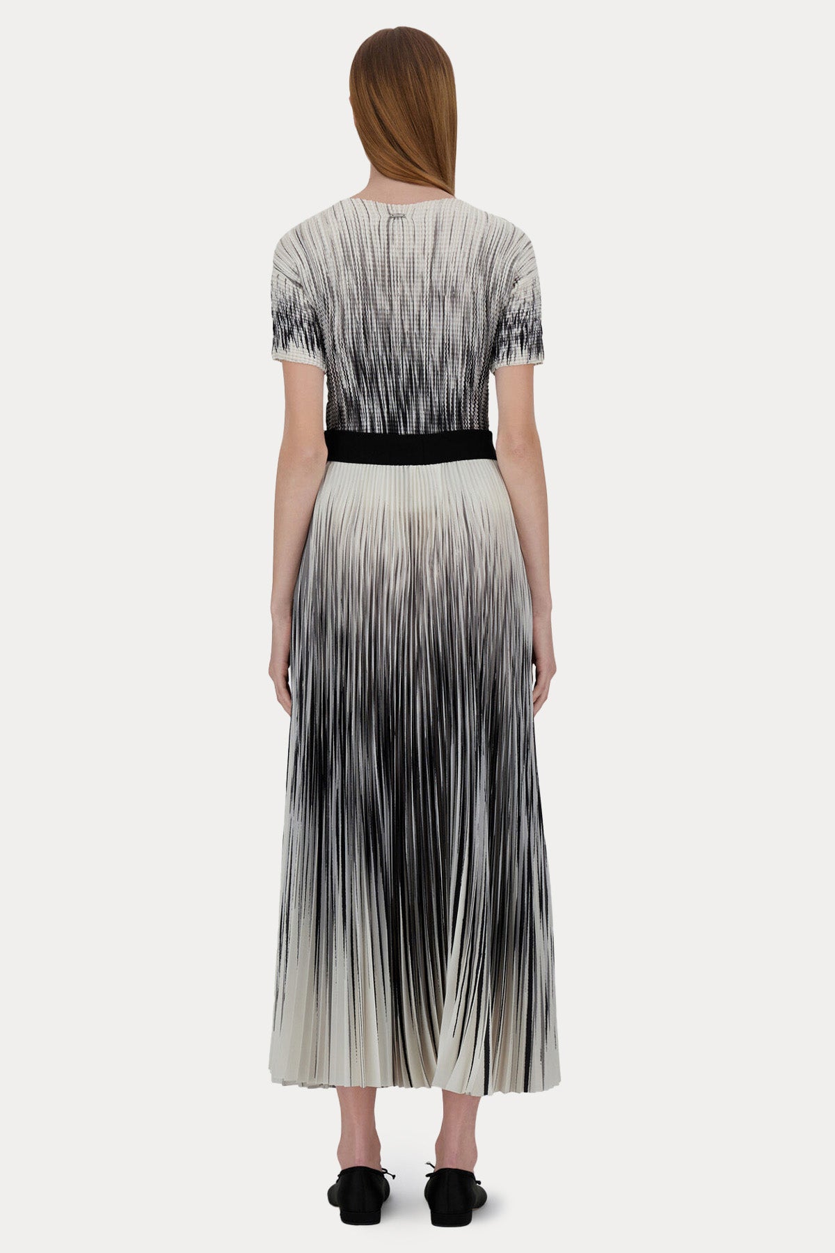 Herno Renkli Desenli Pileli Midi Etek