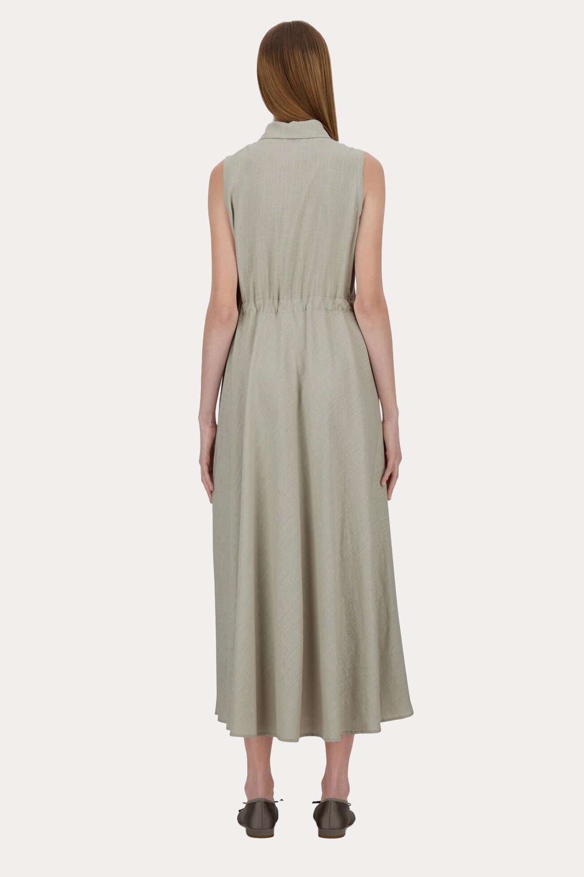 Herno Regular Fit Maxi Keten Elbise