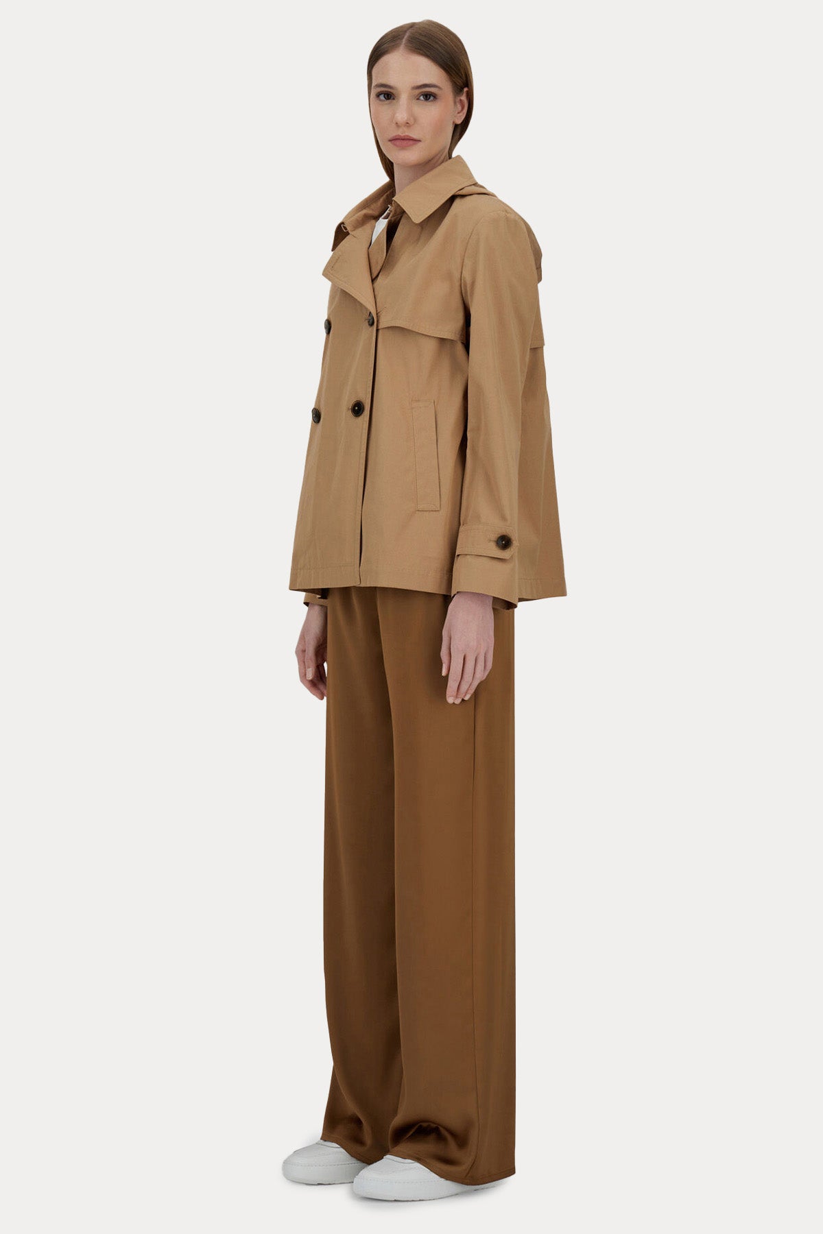 Herno Regular Fit Kapüşonlu Kruvaze Trençkot