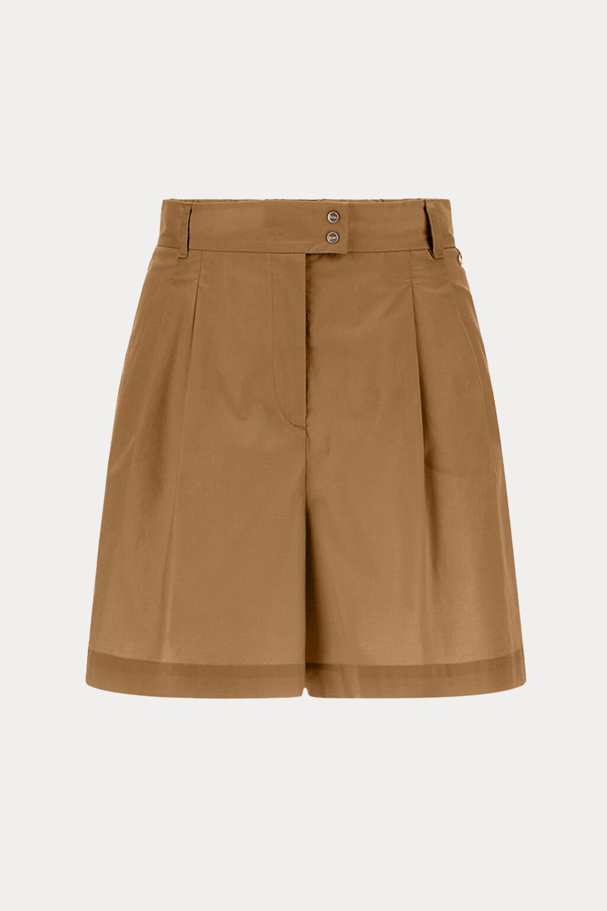 Herno Relaxed Fit Yüksek Bel Yandan Cepli Pileli Şort