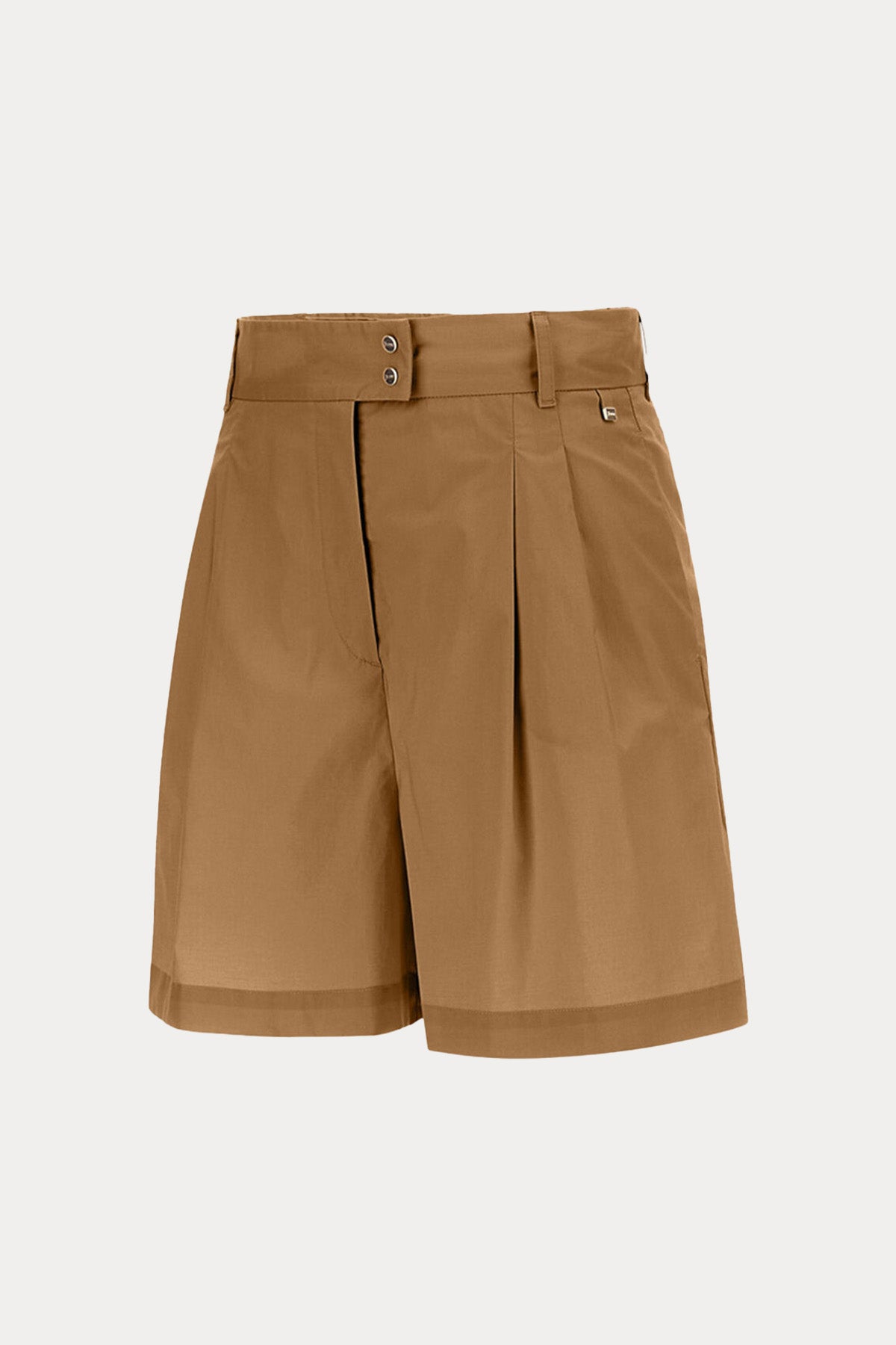 Herno Relaxed Fit Yüksek Bel Yandan Cepli Pileli Şort