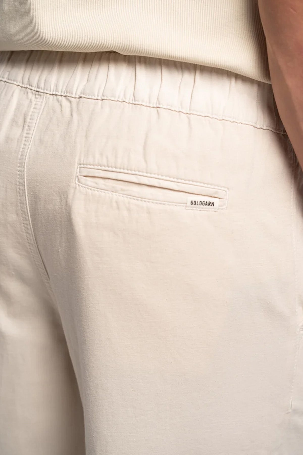 Goldgarn S1 Relaxed Fit Tek Pile Beli Lastikli Keten Pantolon-Pantolon-Libas