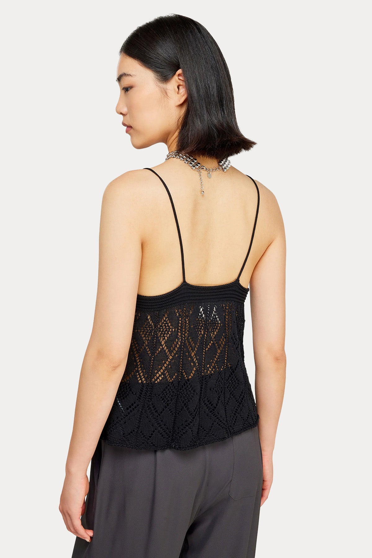 Semicouture Regular Fit İnce Örgü Dantel Nakışlı Bluz-Bluz-Libas