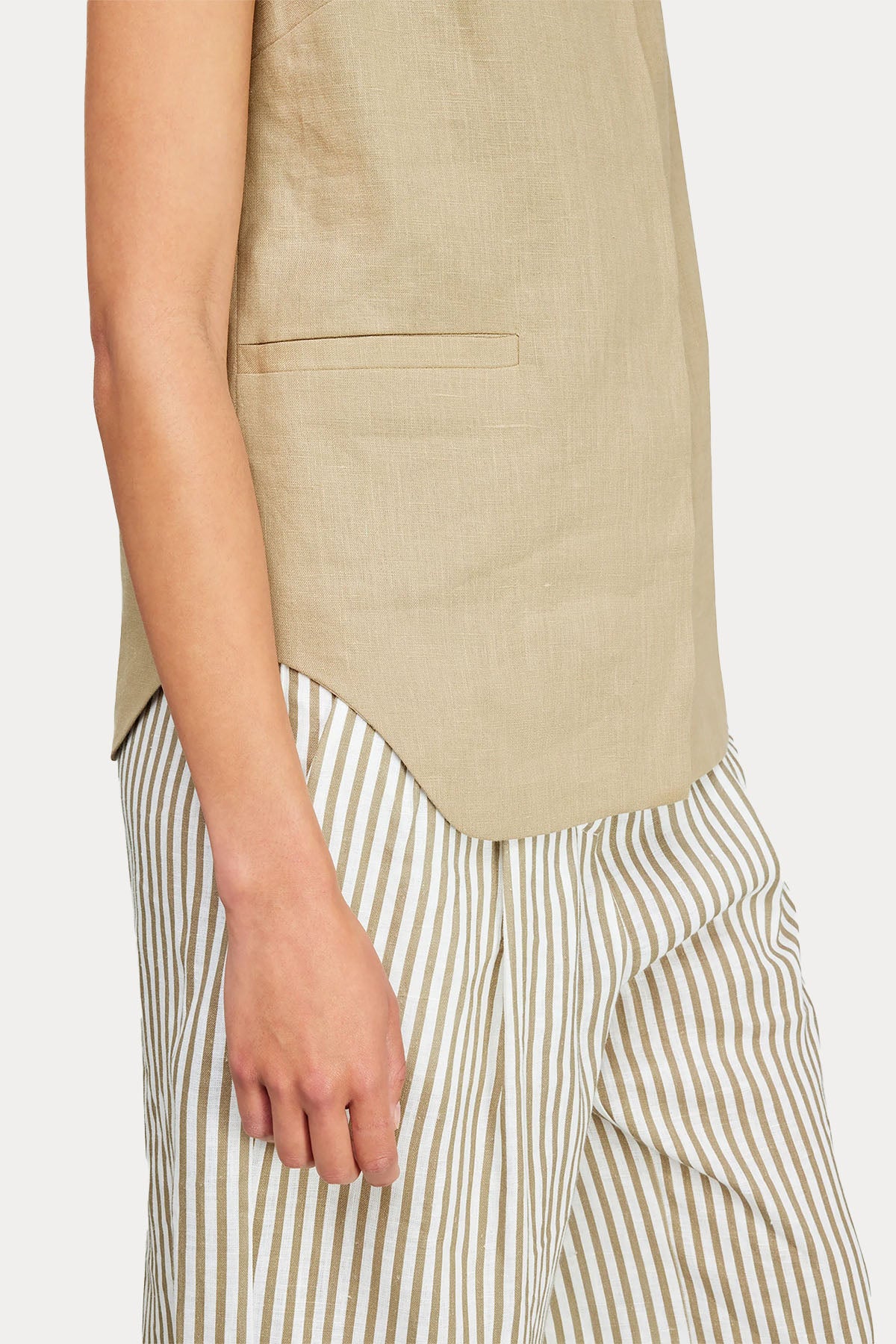 Semicouture Askılı Keten Gömlek Bluz