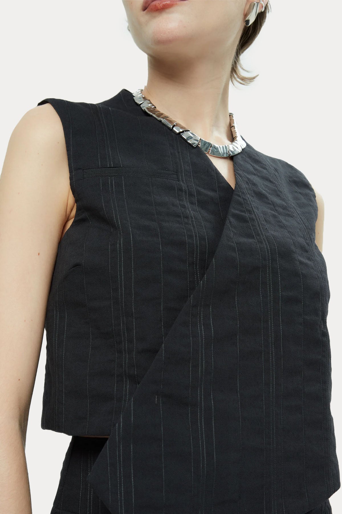 Ixos Kruvaze Crop Yelek-Yelek-Libas