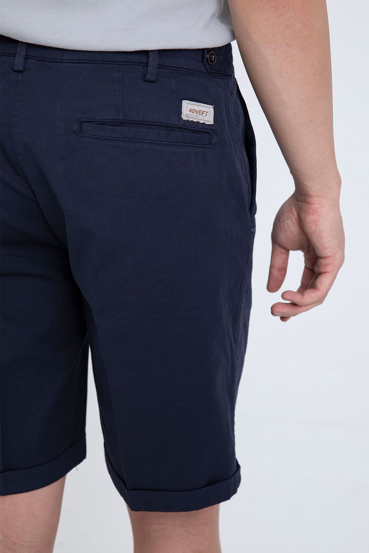 40 Weft Davidbe Regular Fit Yandan Cepli Şort