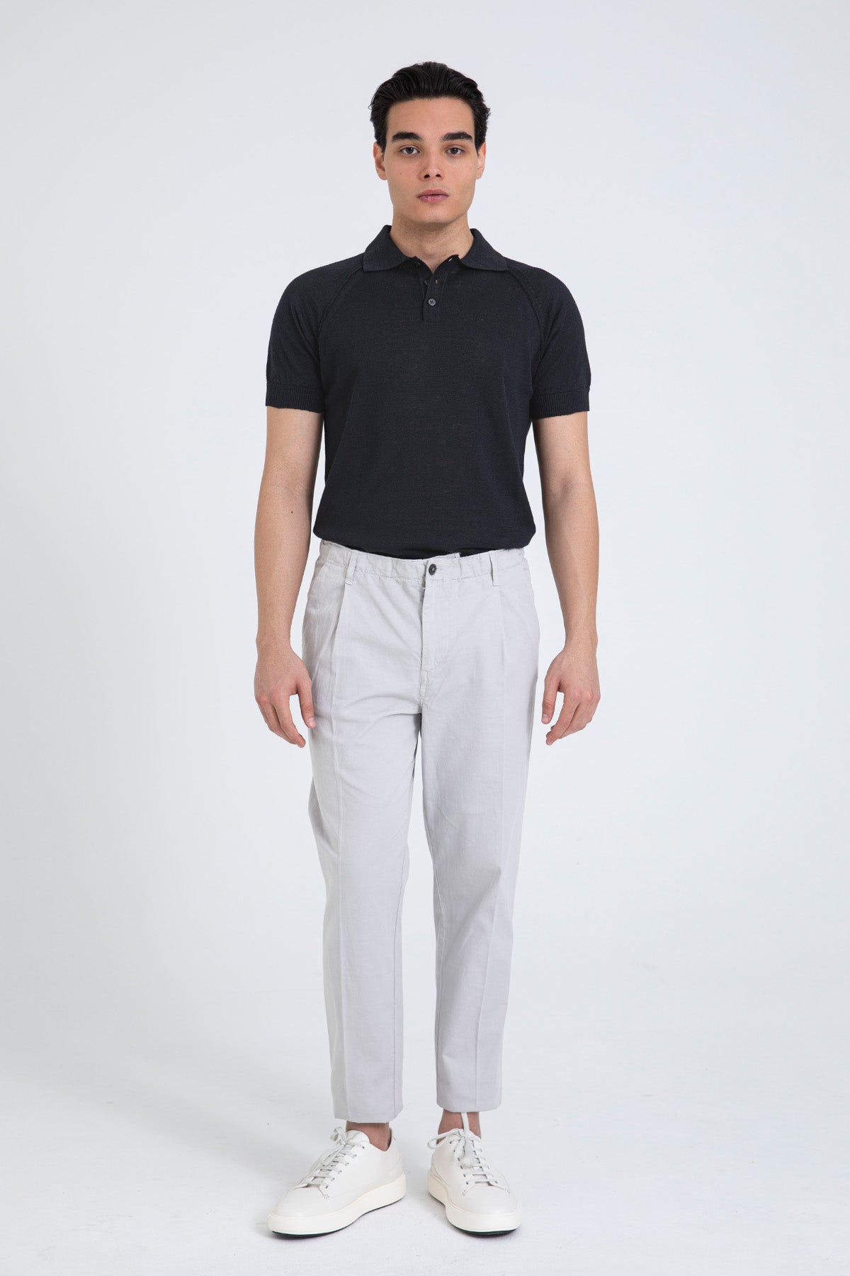 40 Weft Joec Beli Lastikli Tek Pile Yandan Cepli Keten Pantolon