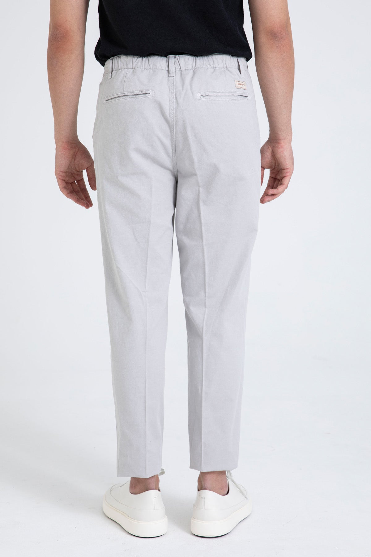 40 Weft Joec Beli Lastikli Tek Pile Yandan Cepli Keten Pantolon