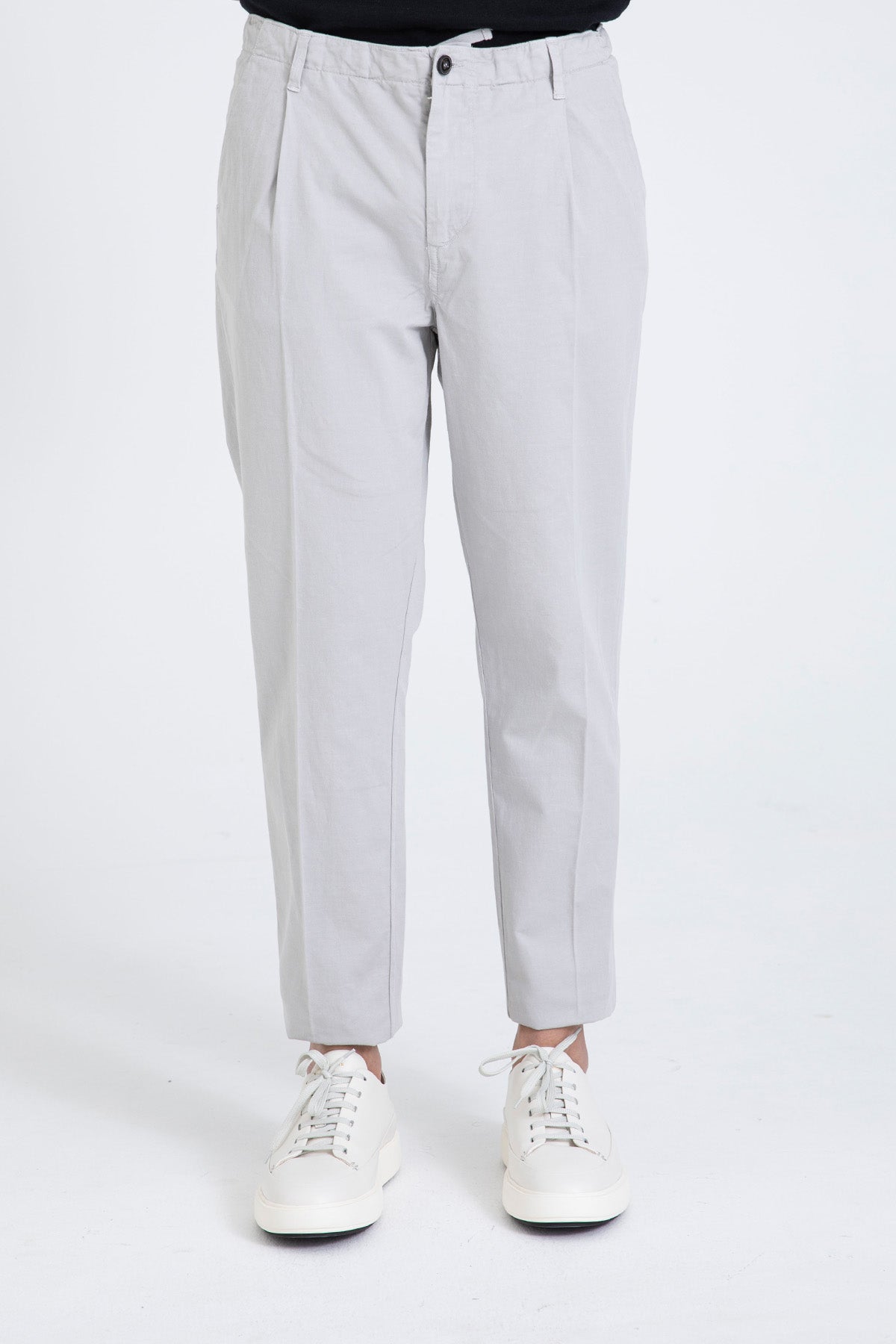 40 Weft Joec Beli Lastikli Tek Pile Yandan Cepli Keten Pantolon