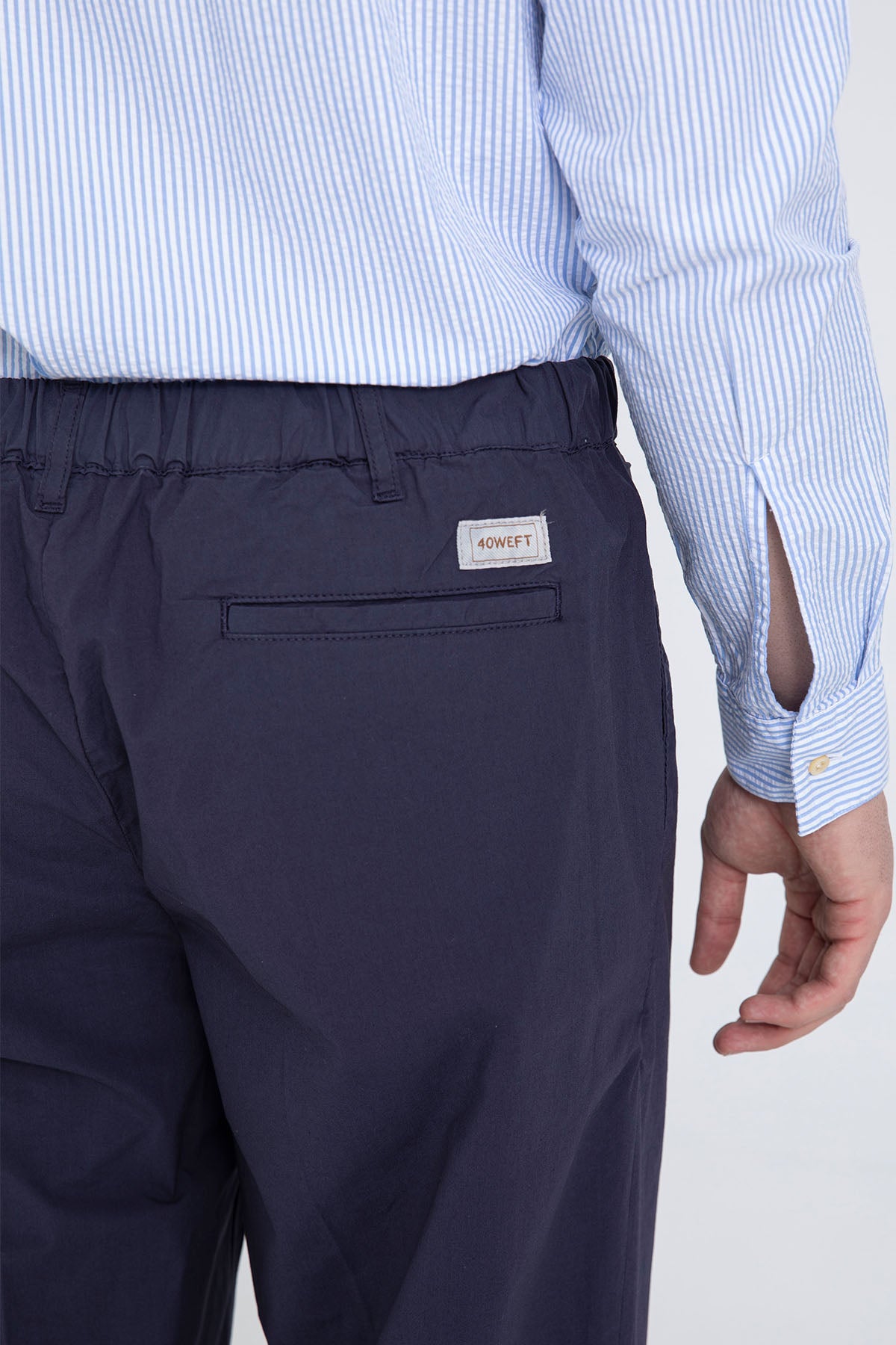 40 Weft Mike Beli Lastikli Tek Pile Yandan Cepli Pantolon