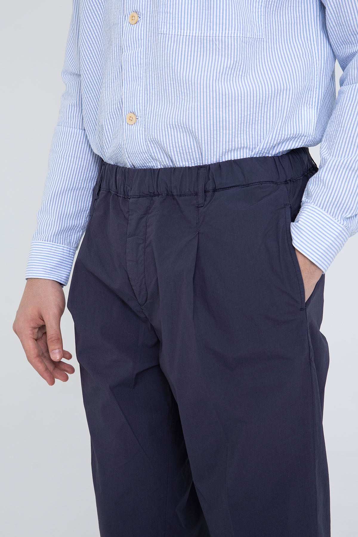 40 Weft Mike Beli Lastikli Tek Pile Yandan Cepli Pantolon