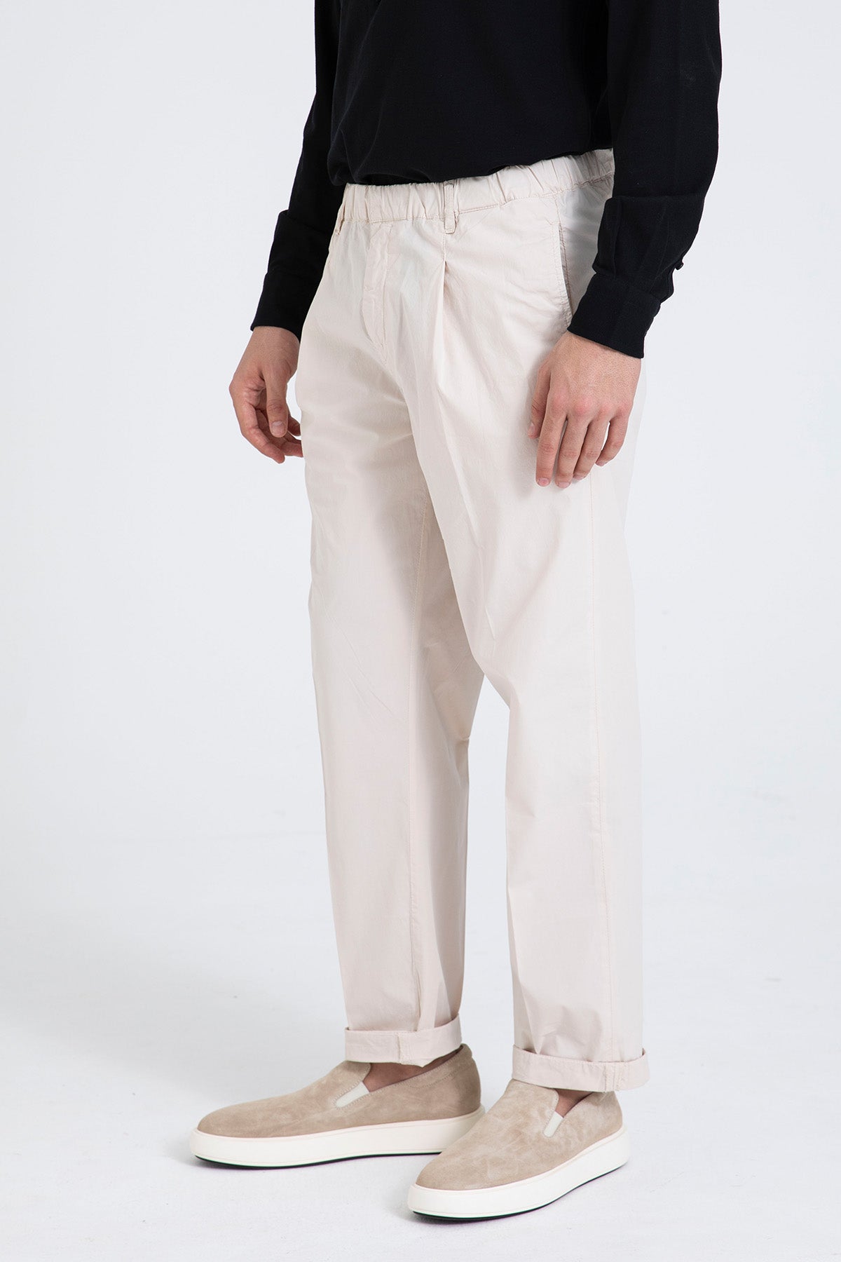 40 Weft Mike Beli Lastikli Tek Pile Yandan Cepli Pantolon