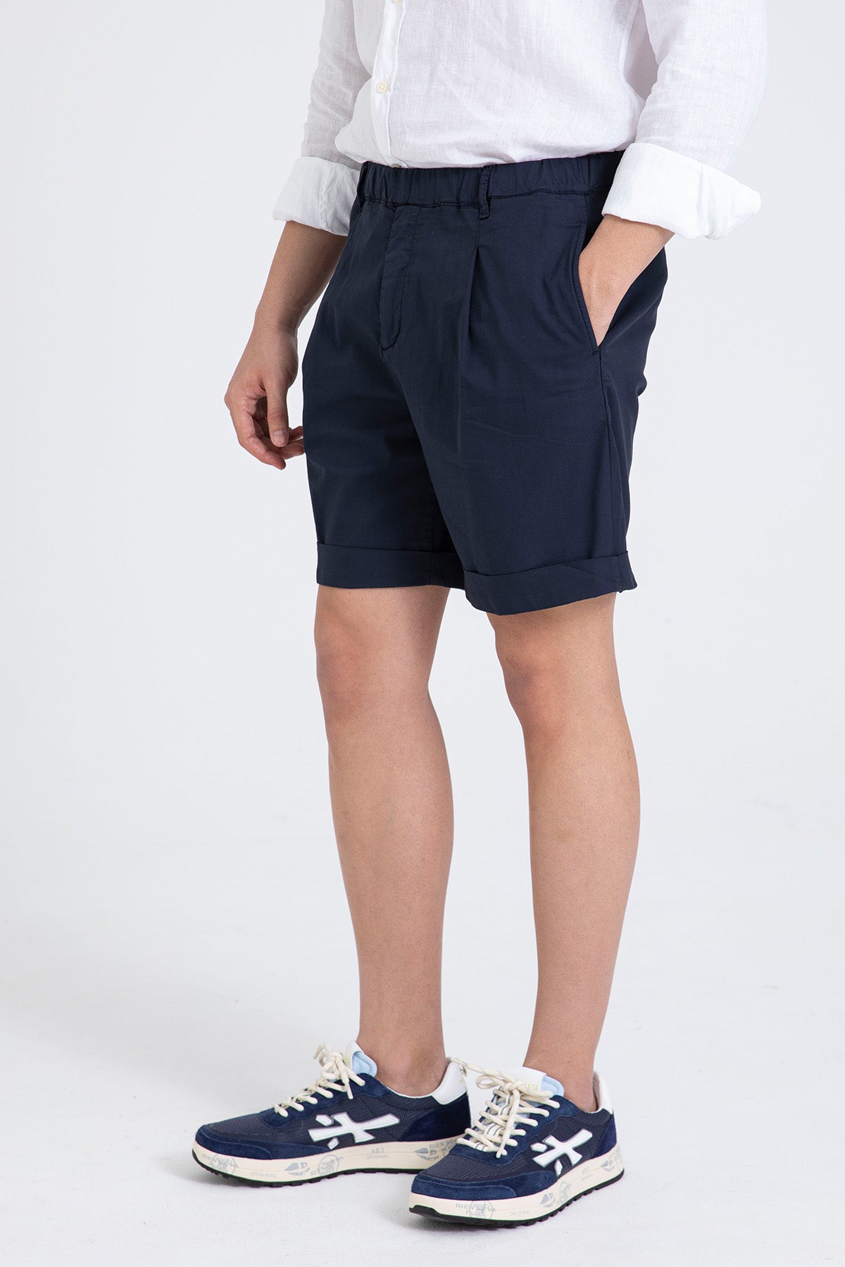 40 Weft Mike Beli Lastikli Tek Pile Yandan Cepli Şort