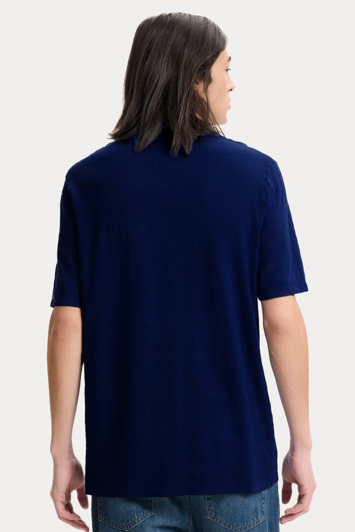 Majestic Relaxed Fit Polo Yaka Streç Keten T-shirt