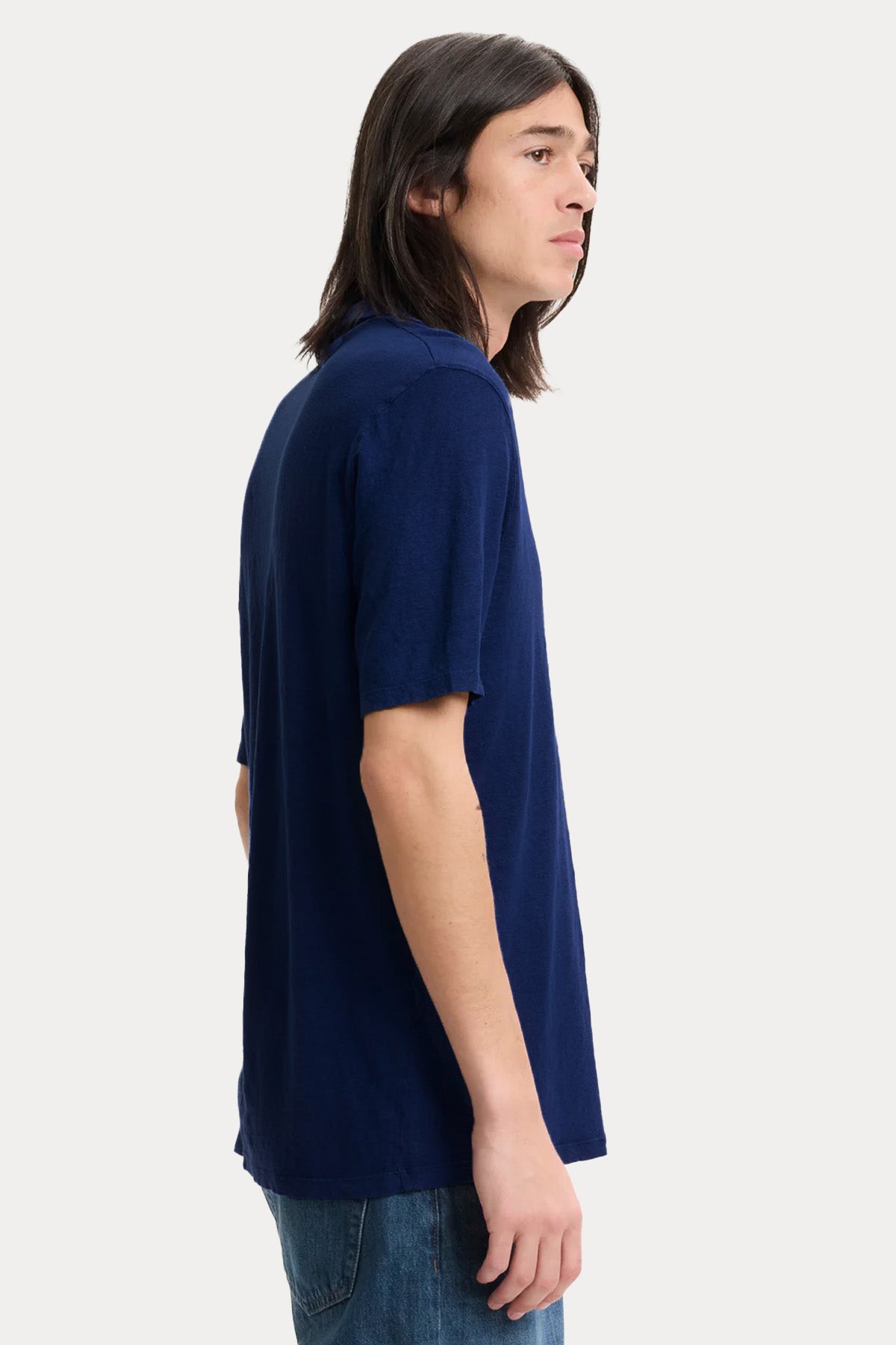 Majestic Relaxed Fit Polo Yaka Streç Keten T-shirt