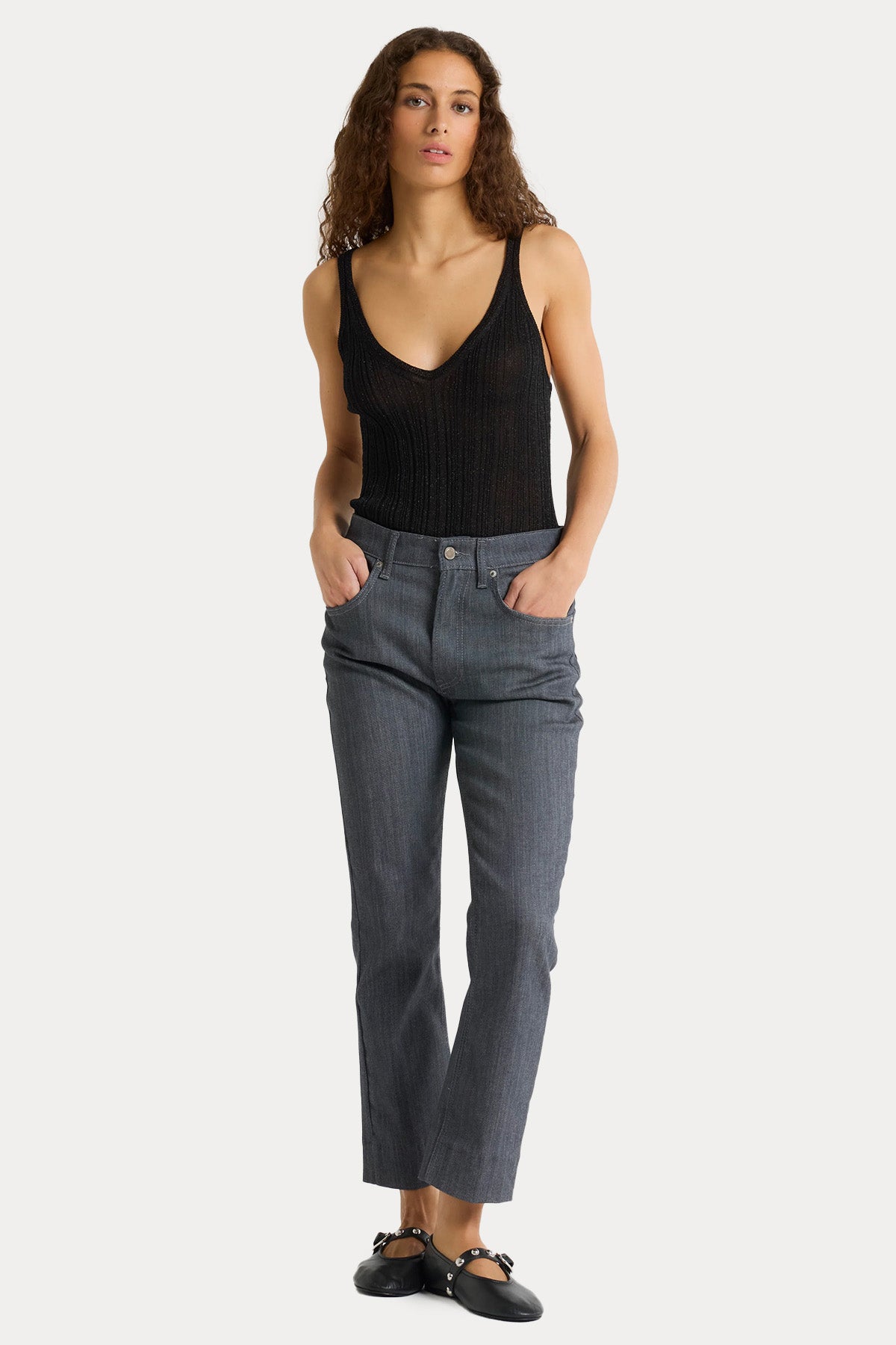 Majestic İnce Örgü Askılı Bluz