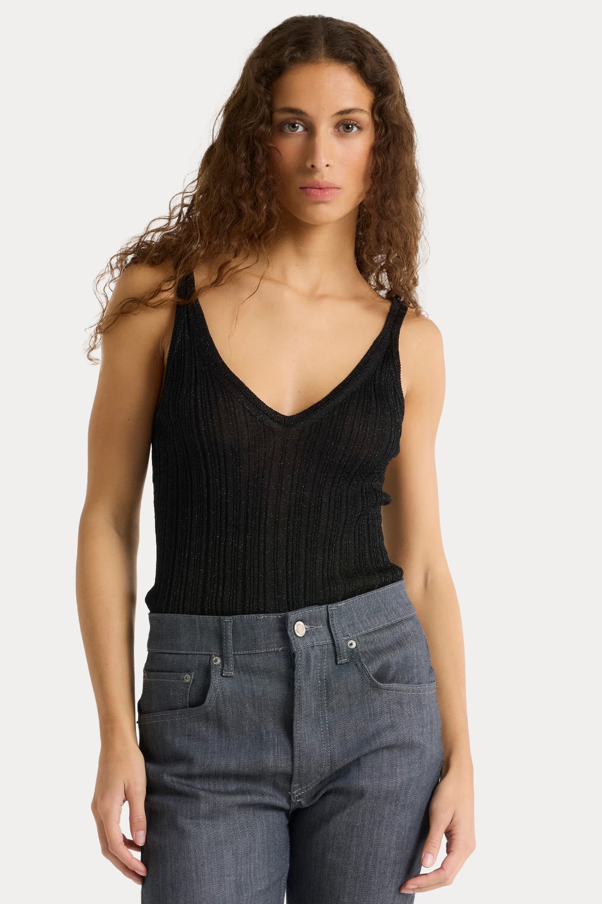 Majestic İnce Örgü Askılı Bluz