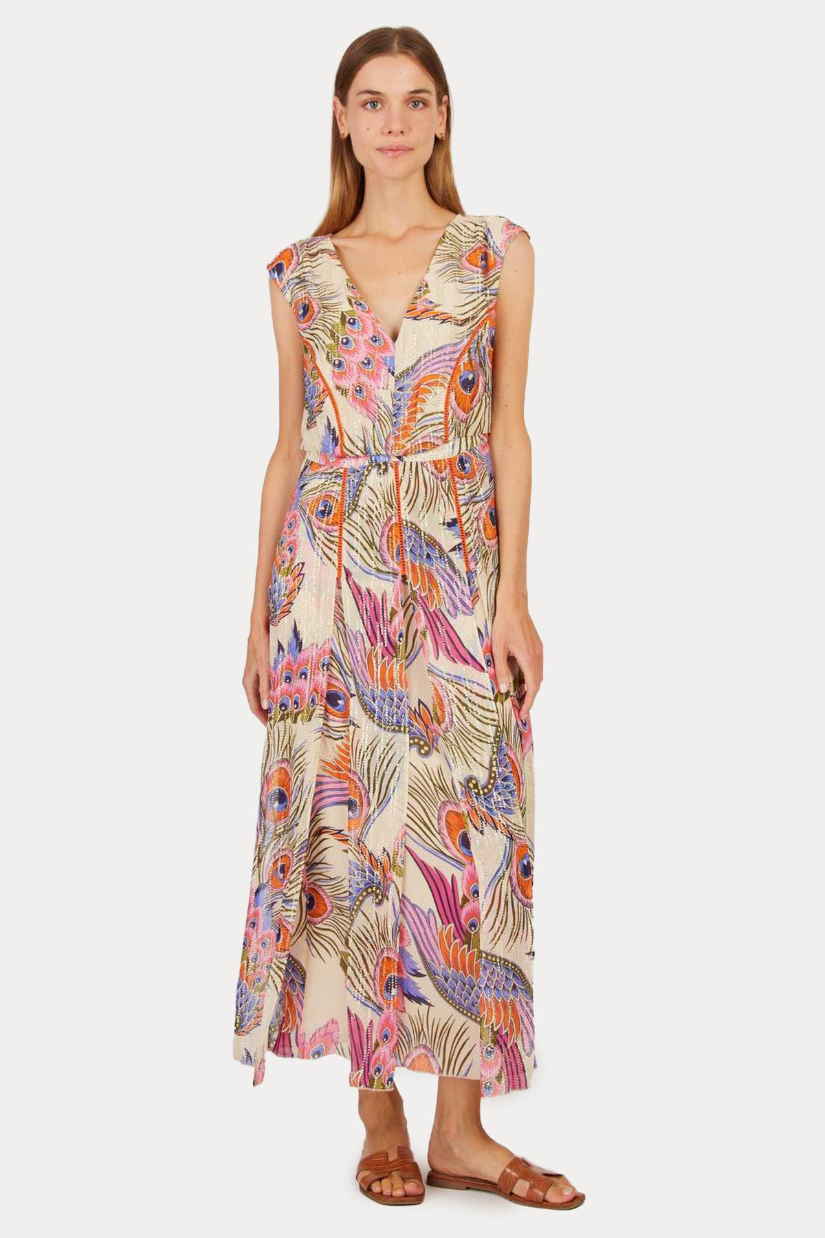 Rene Derhy Panier Renkli Desenli Maxi Elbise