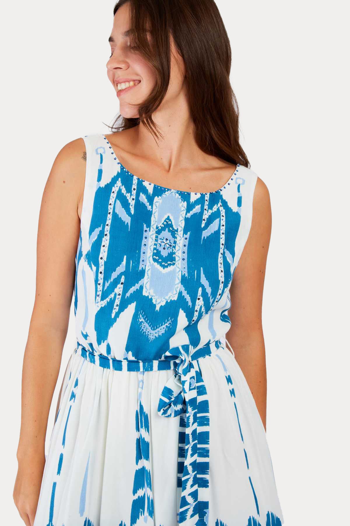 Rene Derhy Pyrenees Kuşaklı Mini Elbise