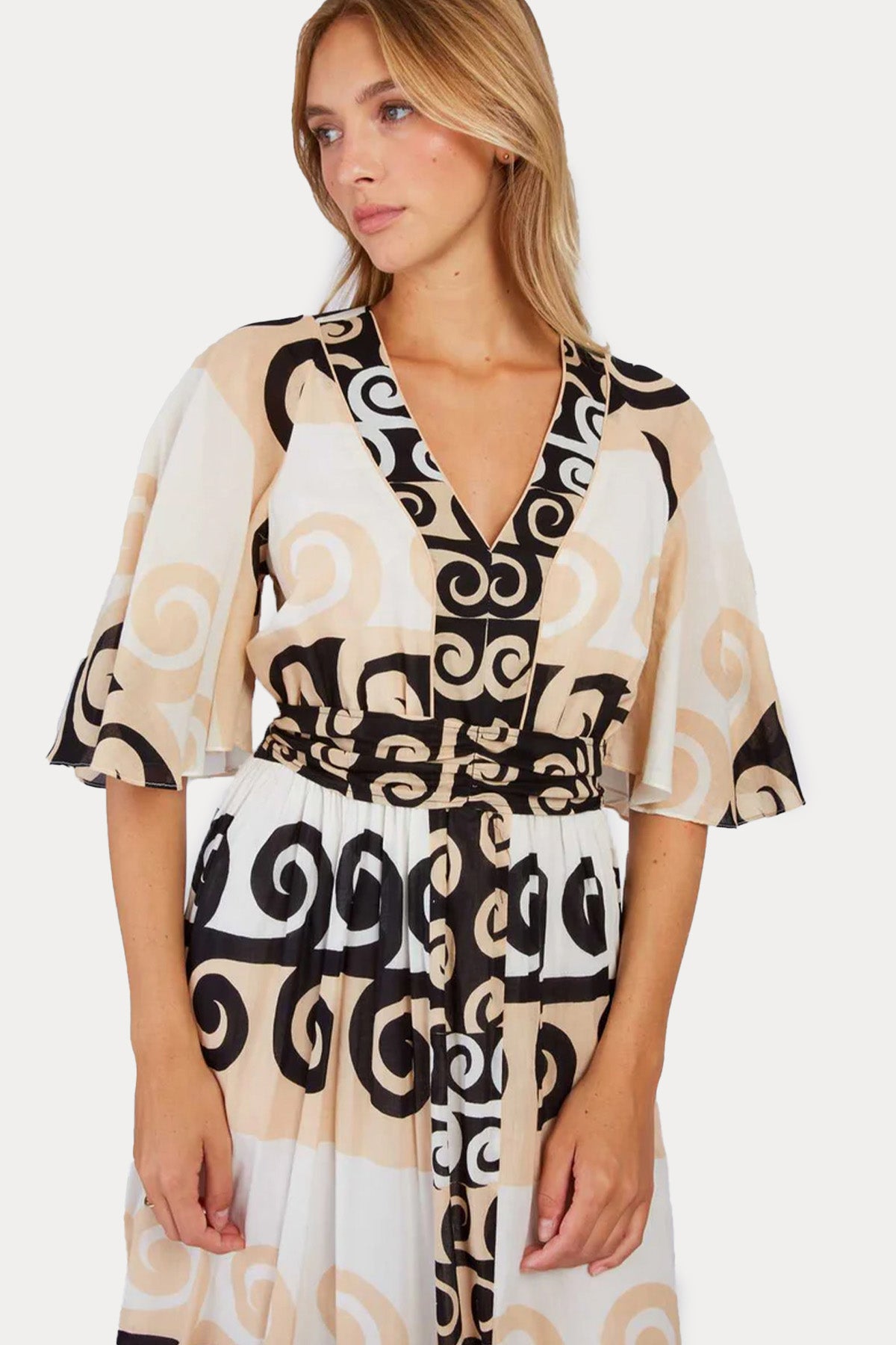 Rene Derhy Perou Kuşaklı Midi Elbise