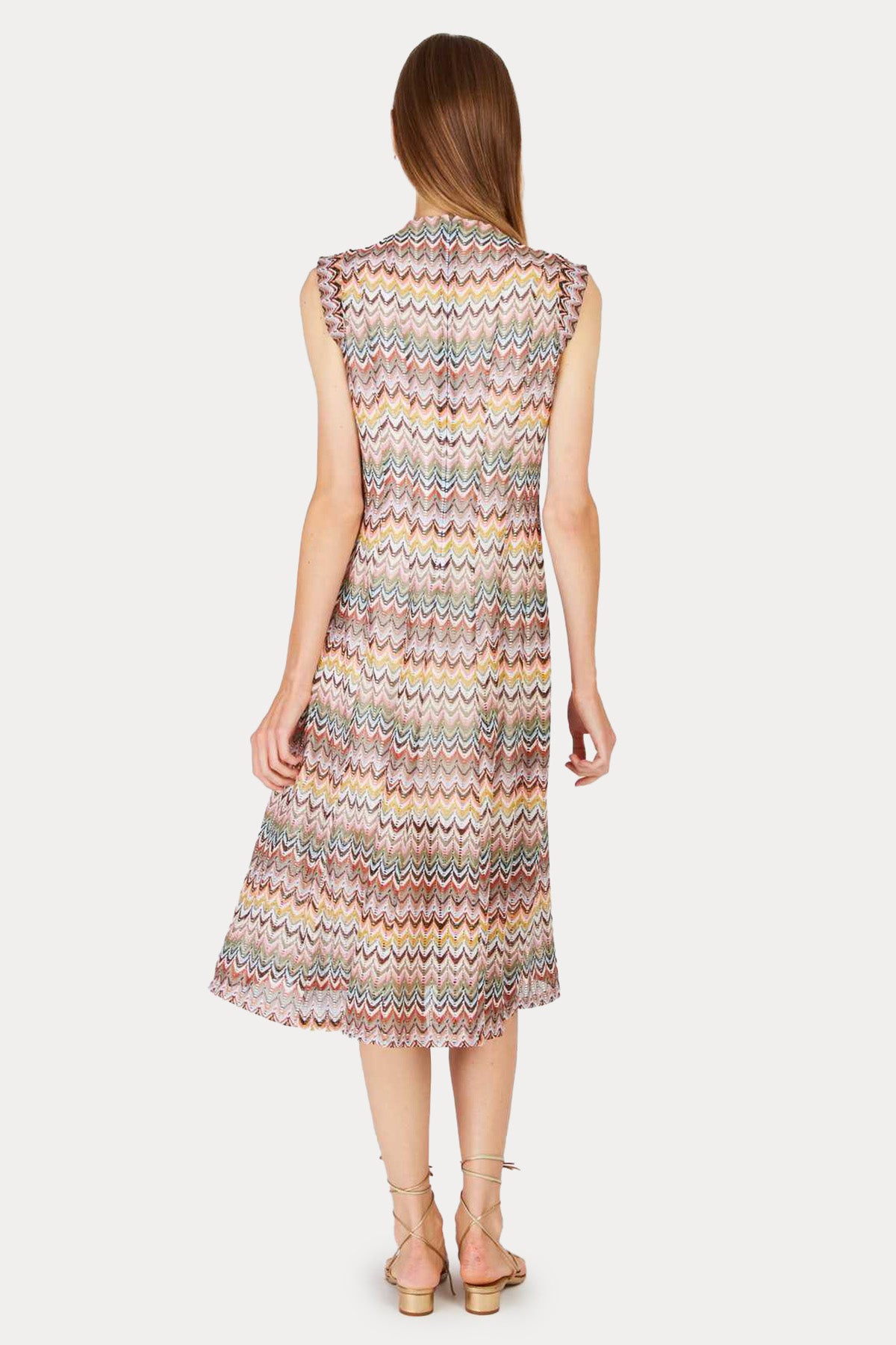 Rene Derhy Polette V Yaka İnce Örgü Midi Elbise