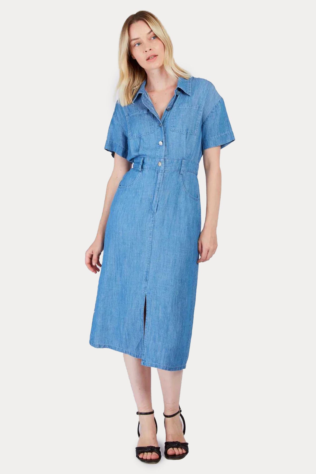 Rene Derhy Carigan Spor Cepli Midi Gömlek Elbise