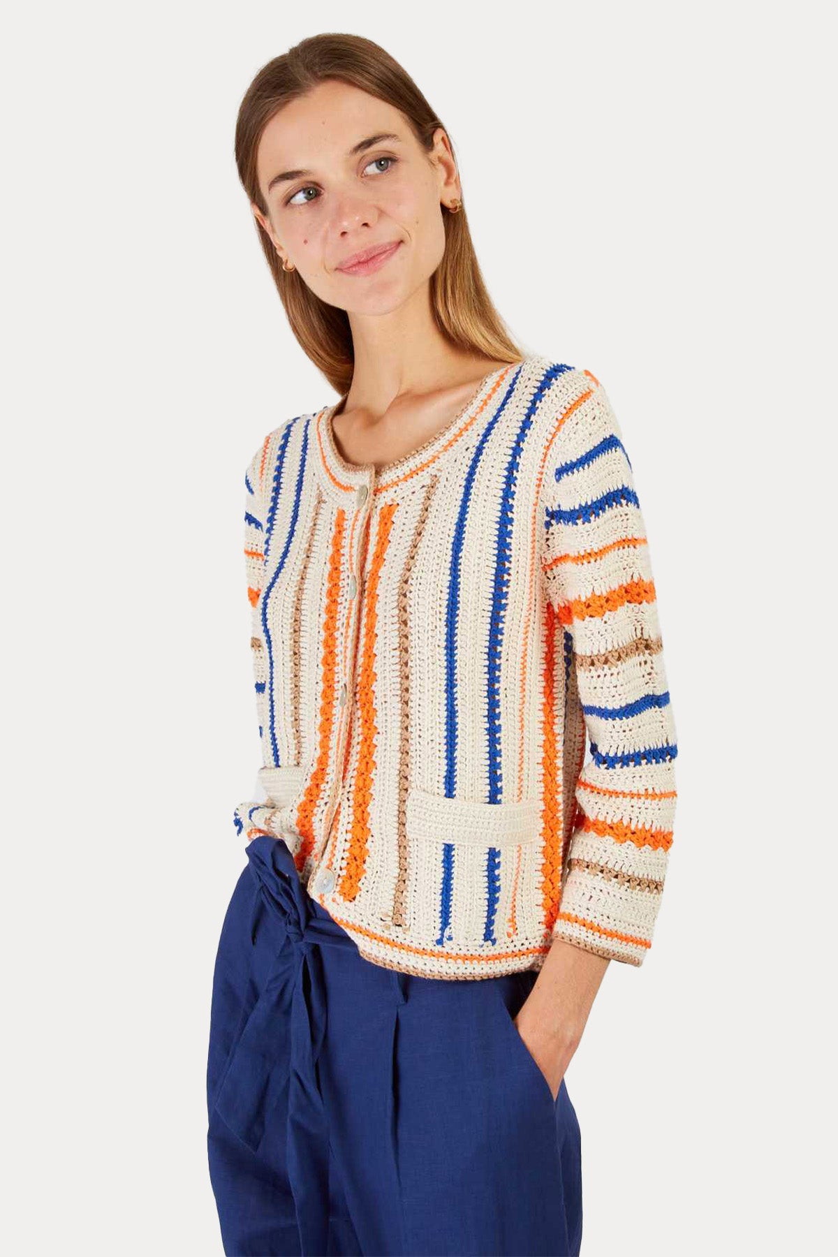 Rene Derhy Fionna Renkli Örgü Triko Ceket