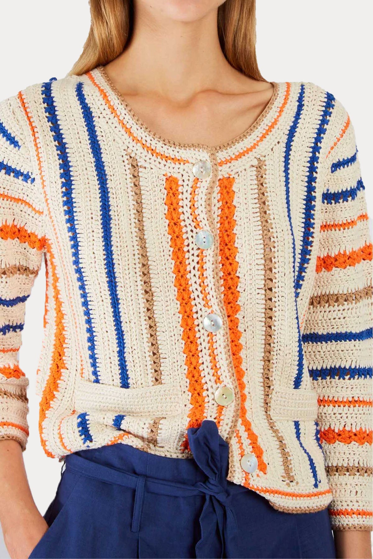 Rene Derhy Fionna Renkli Örgü Triko Ceket