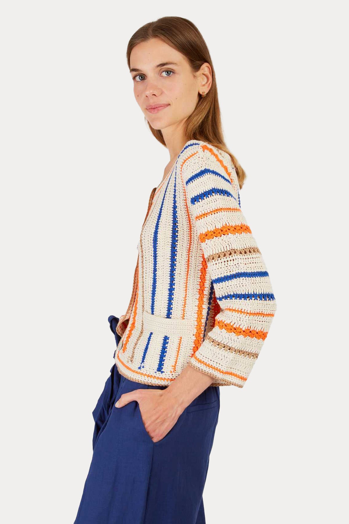 Rene Derhy Fionna Renkli Örgü Triko Ceket