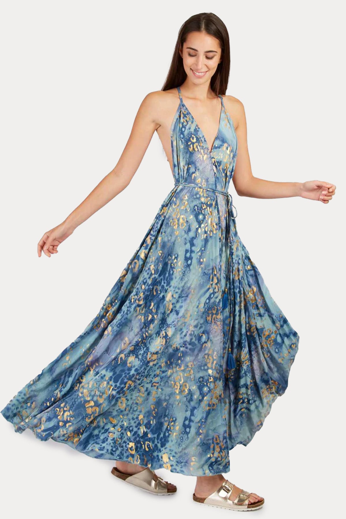 Rene Derhy Petropolis İp Kemerli Maxi Elbise